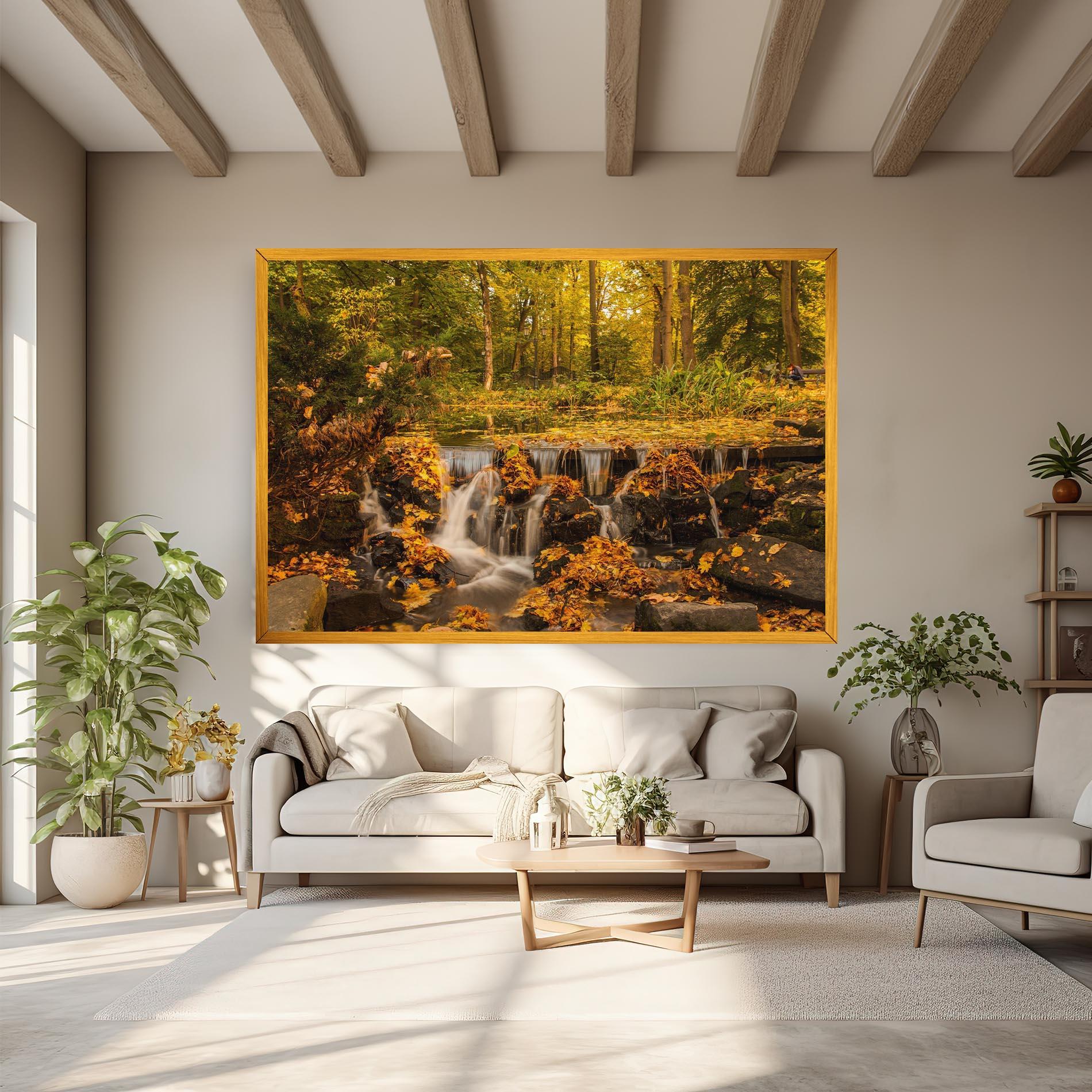 Obraz na Płótnie Autumn Pretty Waterfall mockup 6