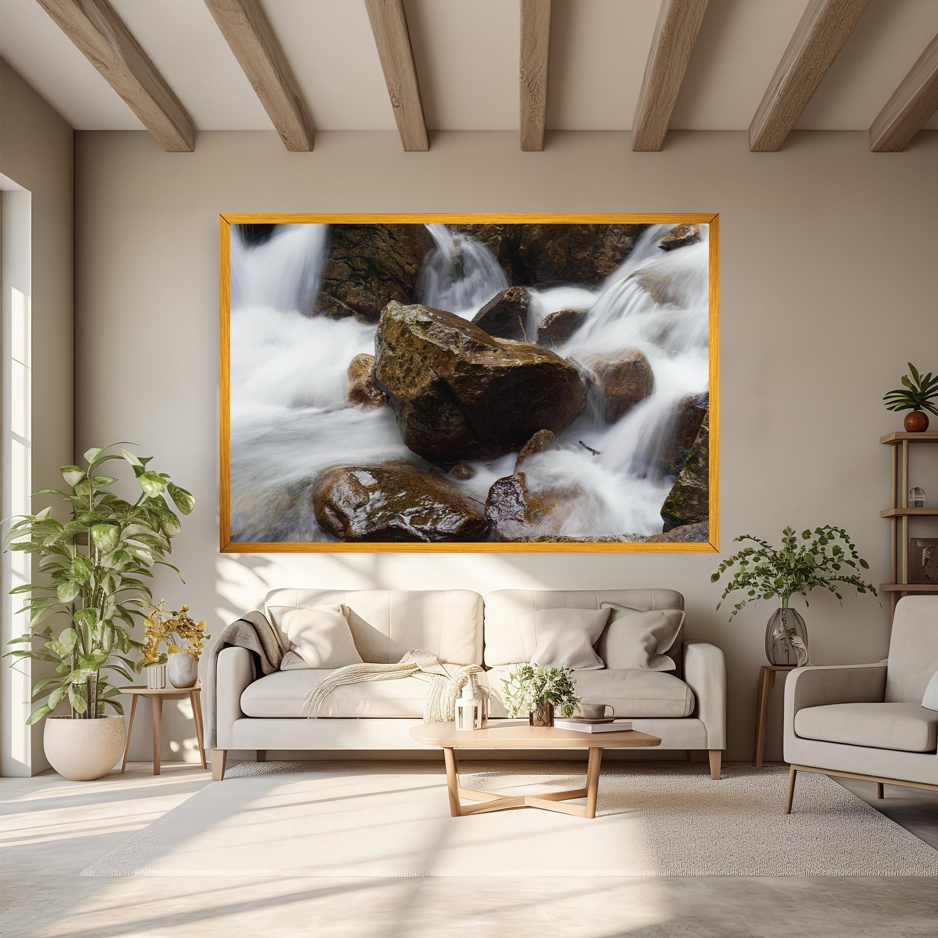 Obraz na Płótnie Shiny Rocks Waterfall mockup 6