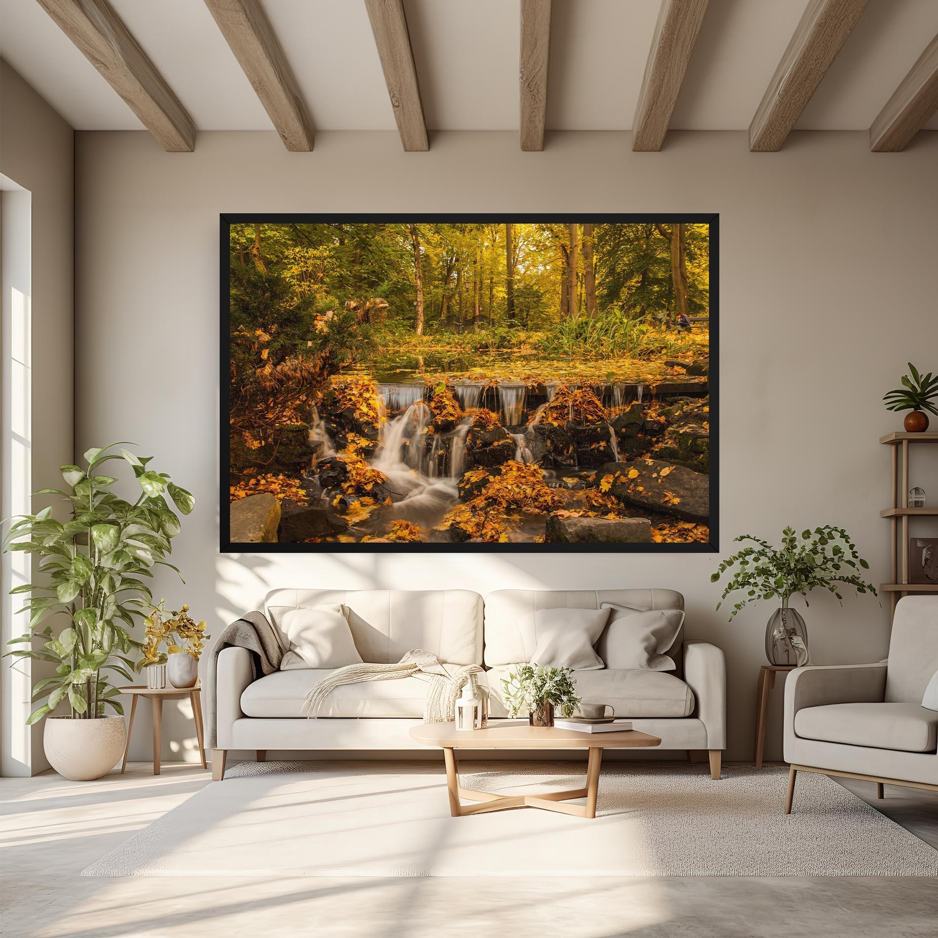 Obraz na Płótnie Autumn Pretty Waterfall mockup 6