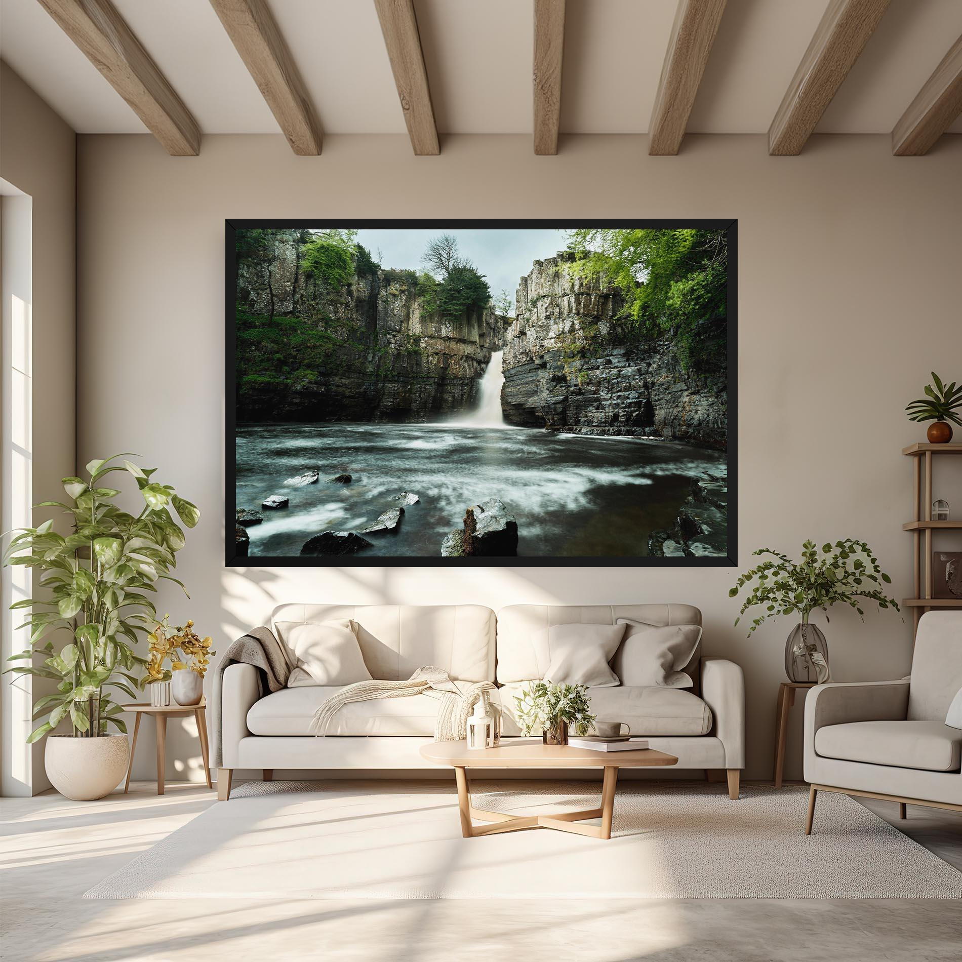 Obraz na Płótnie Beautiful Water Falling mockup 6