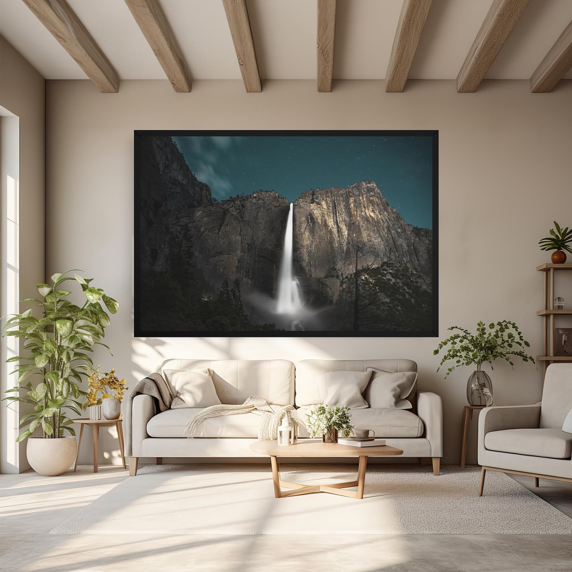 Obraz na Płótnie Dark Blue Sky Waterfall mockup 6