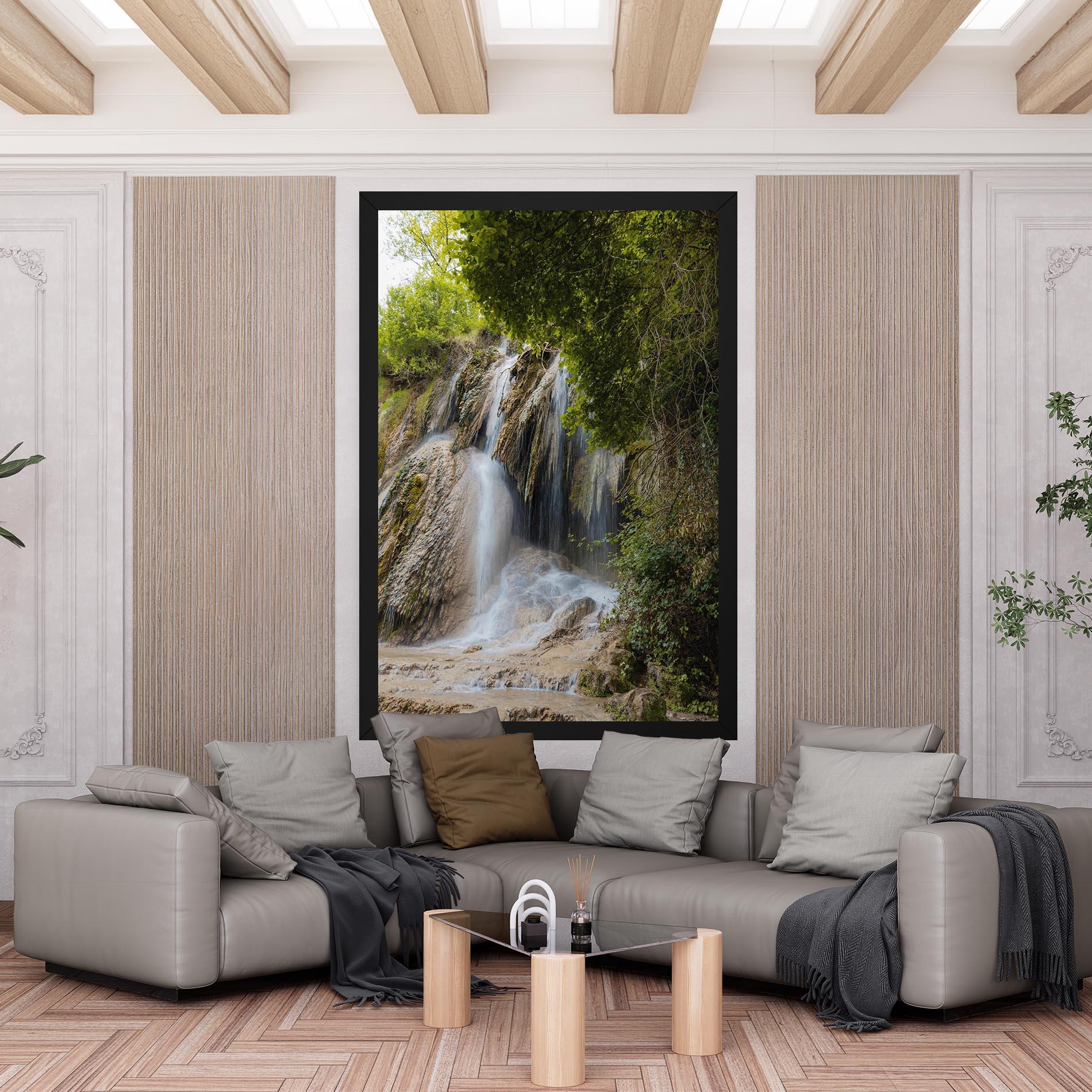 Obraz na Płótnie Forest Waterfall View mockup 6