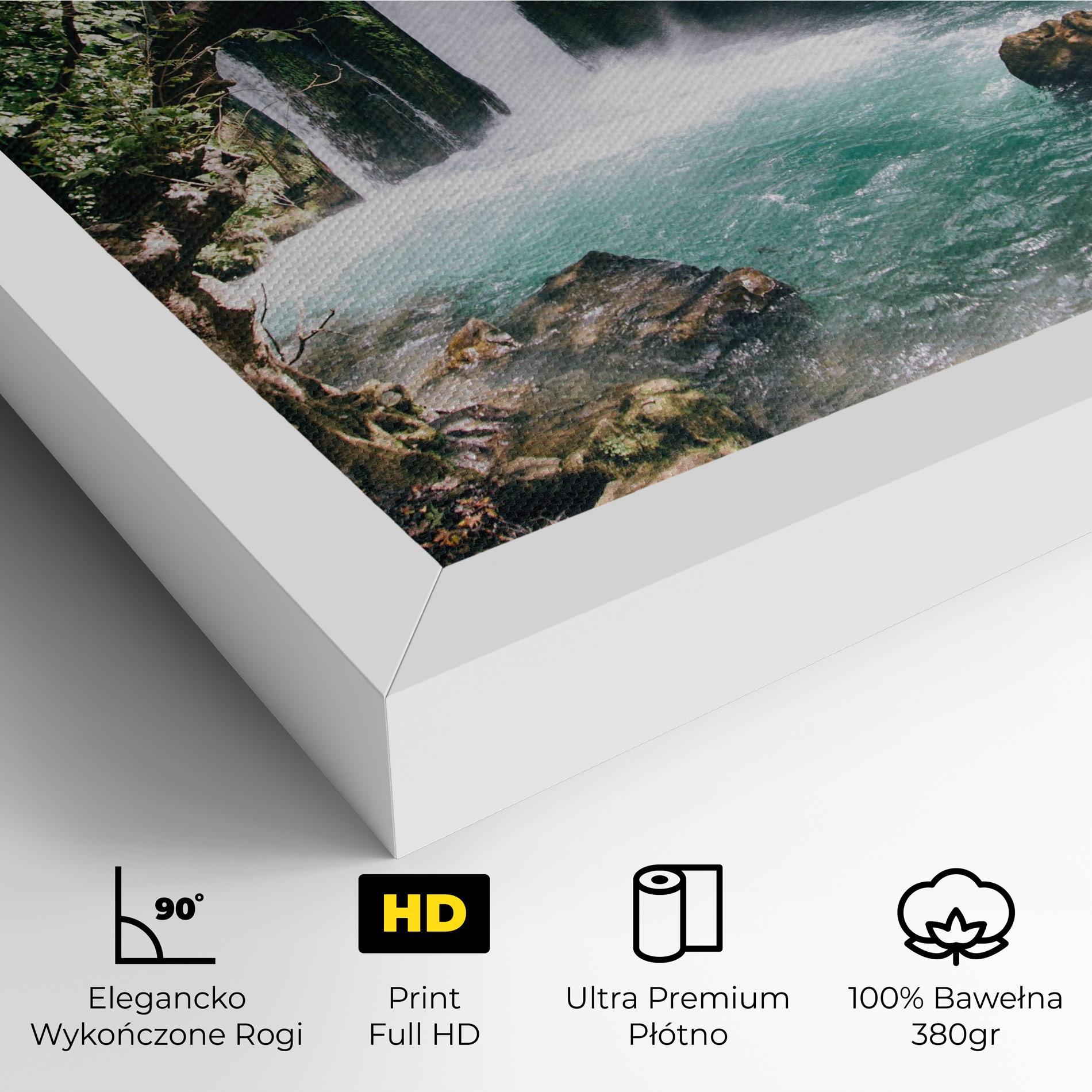 Obraz na Płótnie Beautiful Blue Waterfall mockup 4