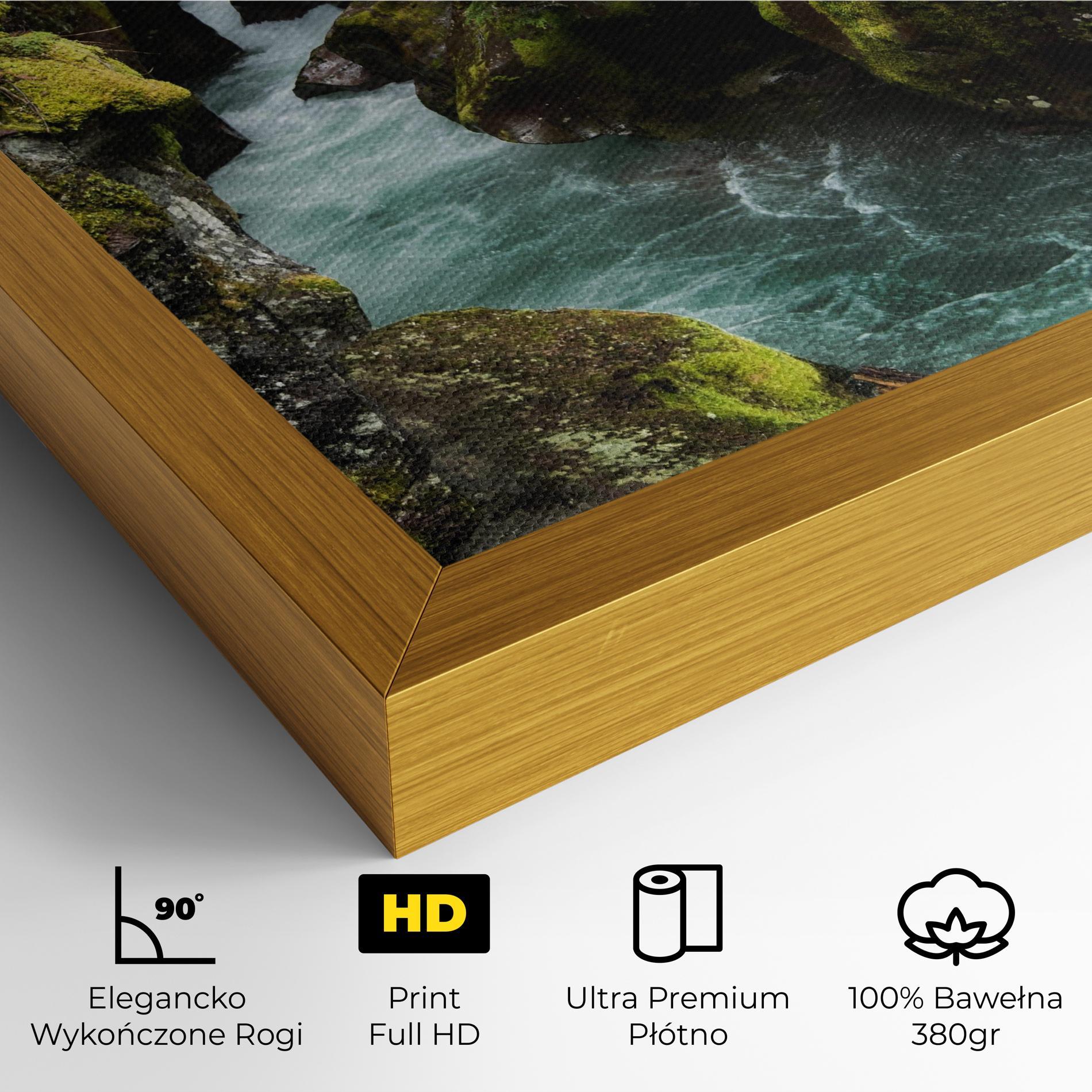 Obraz na Płótnie Blue Majestic Waterfall mockup 4