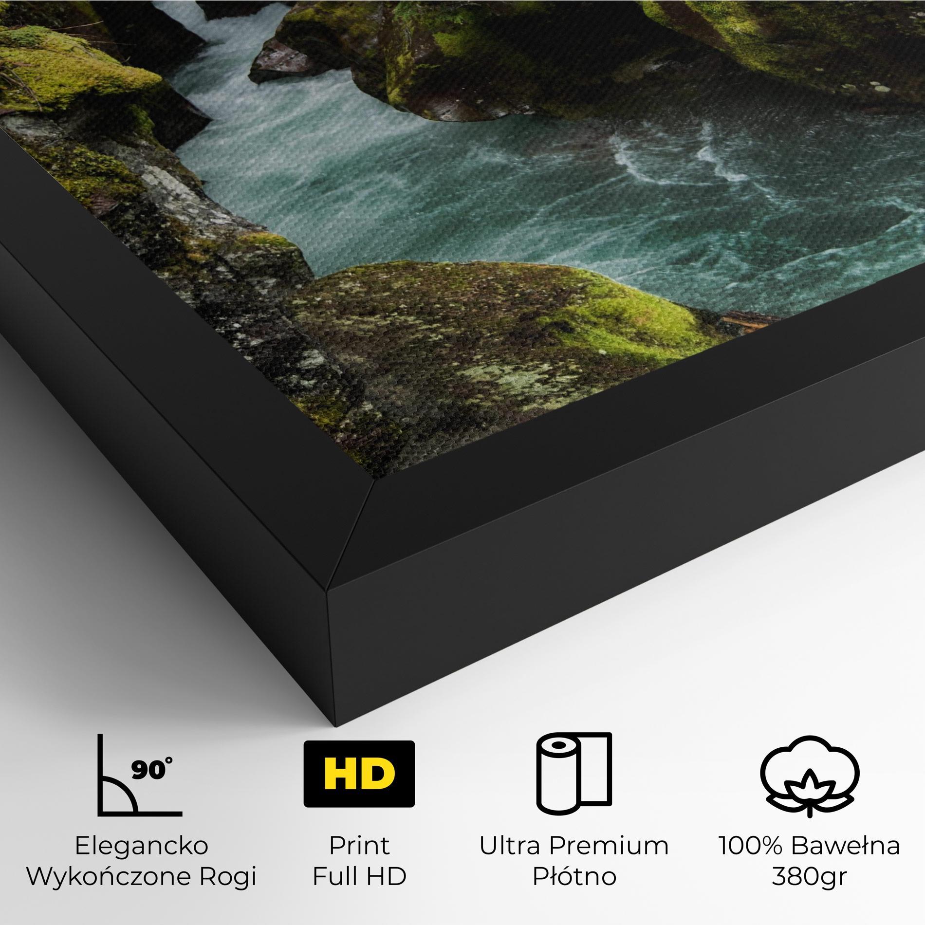 Obraz na Płótnie Blue Majestic Waterfall mockup 4