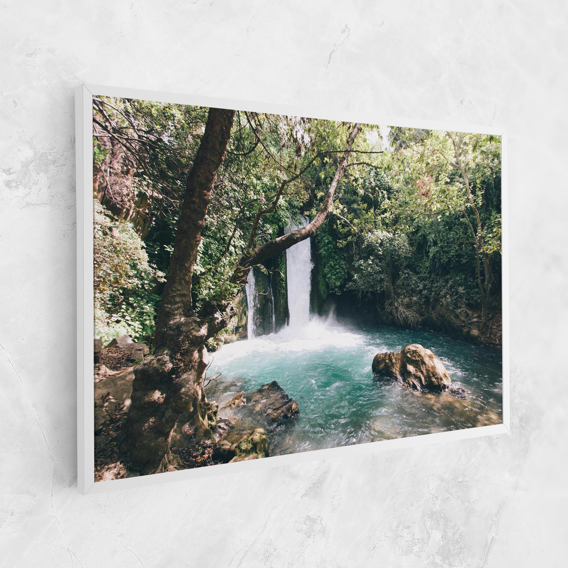 Obraz na Płótnie Beautiful Blue Waterfall mockup 1