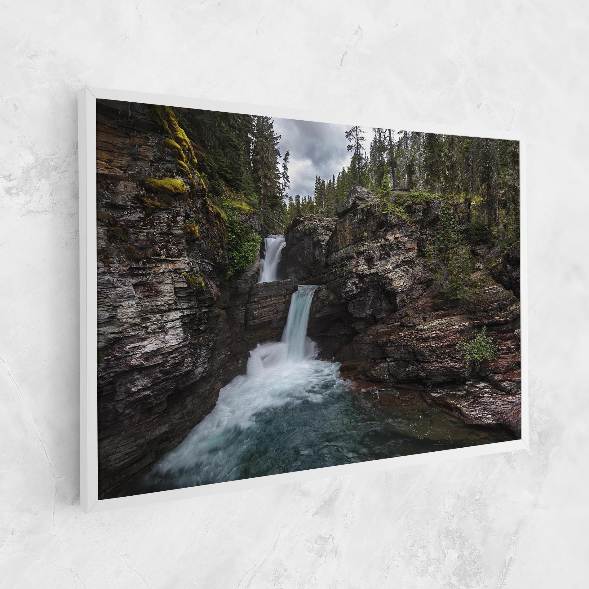Obraz na Płótnie Majestic Forest Waterfall mockup 1
