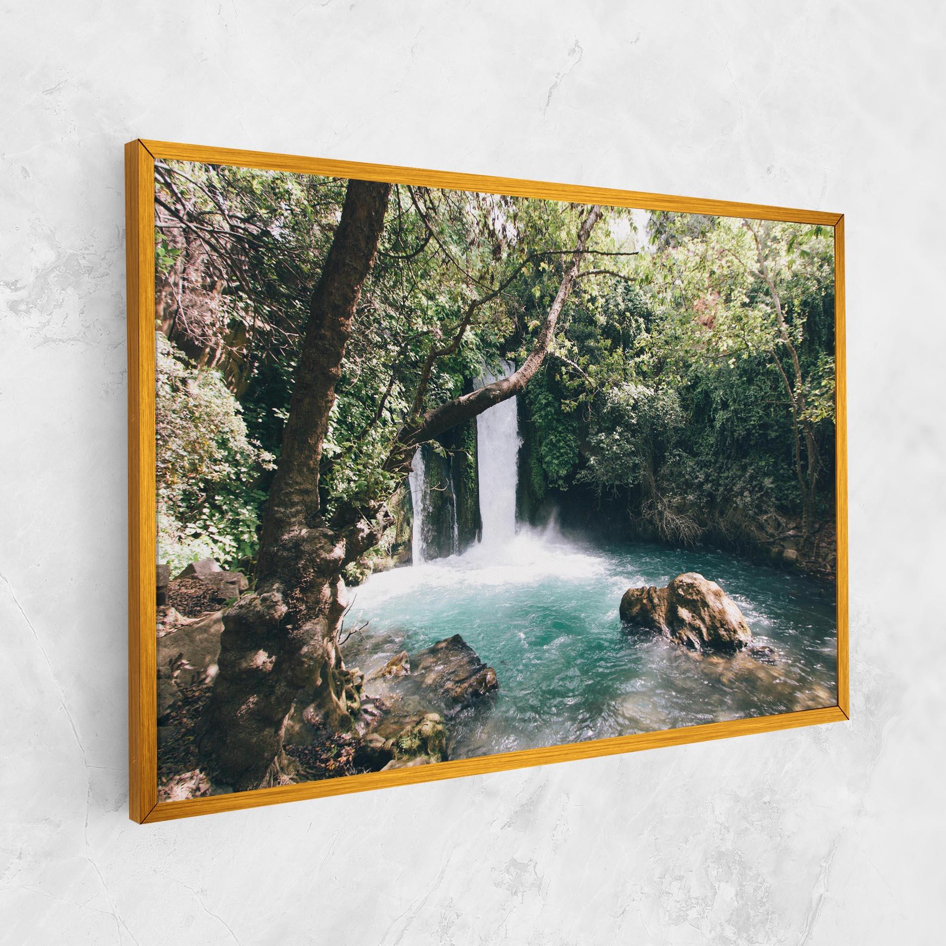 Obraz na Płótnie Beautiful Blue Waterfall mockup 1