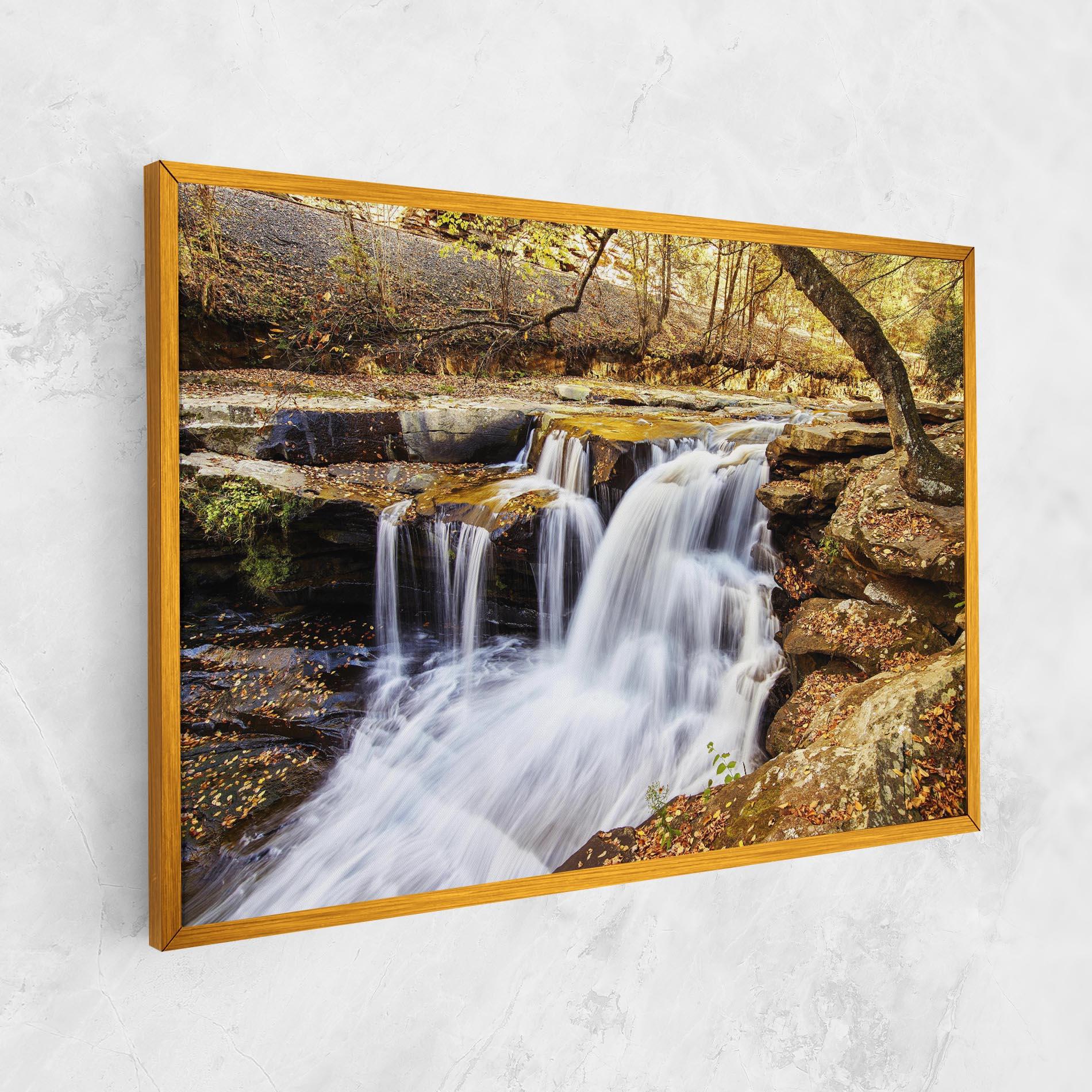 Obraz na Płótnie Pretty Autumn Waterfall mockup 1