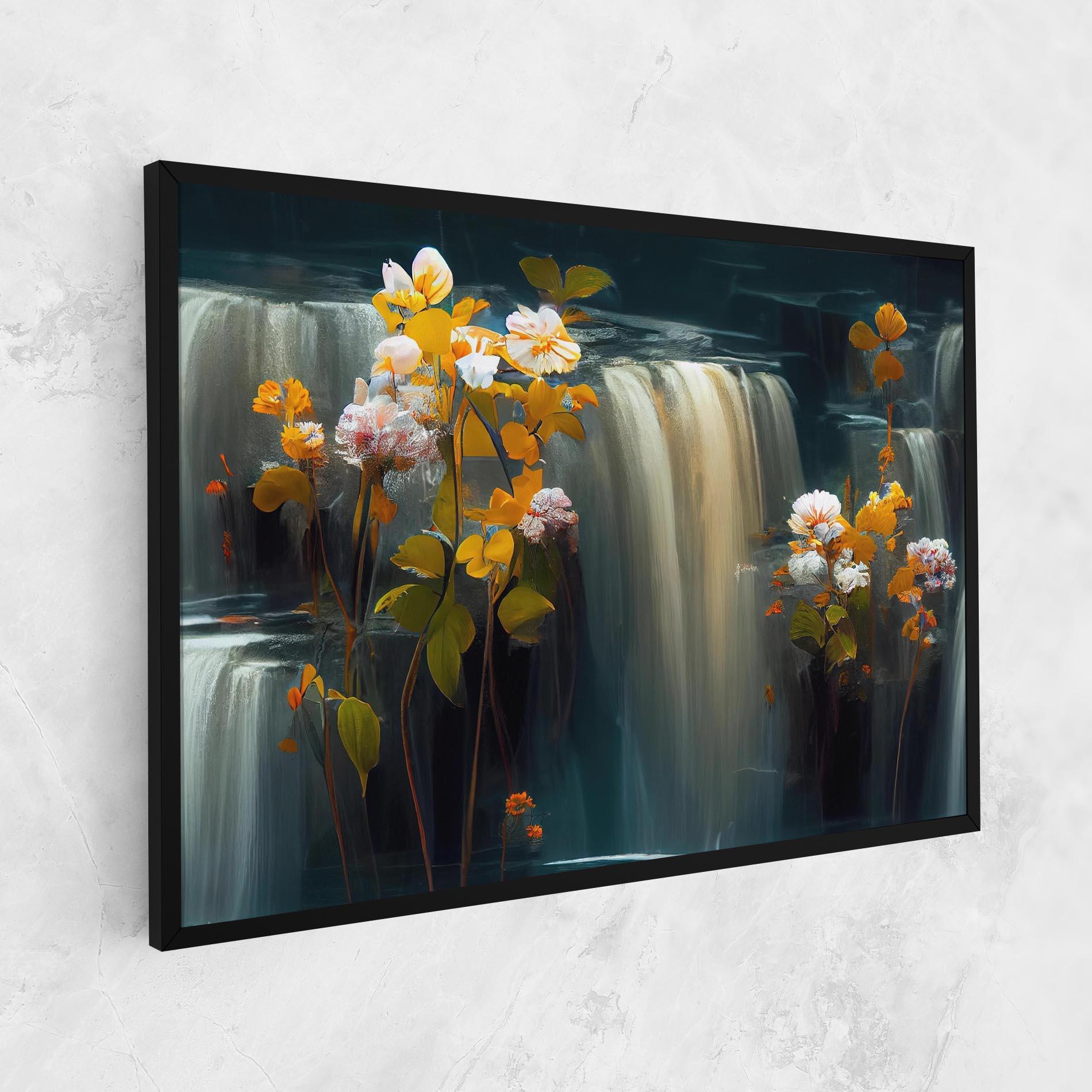 Obraz na Płótnie Flowers Waterfall mockup 1