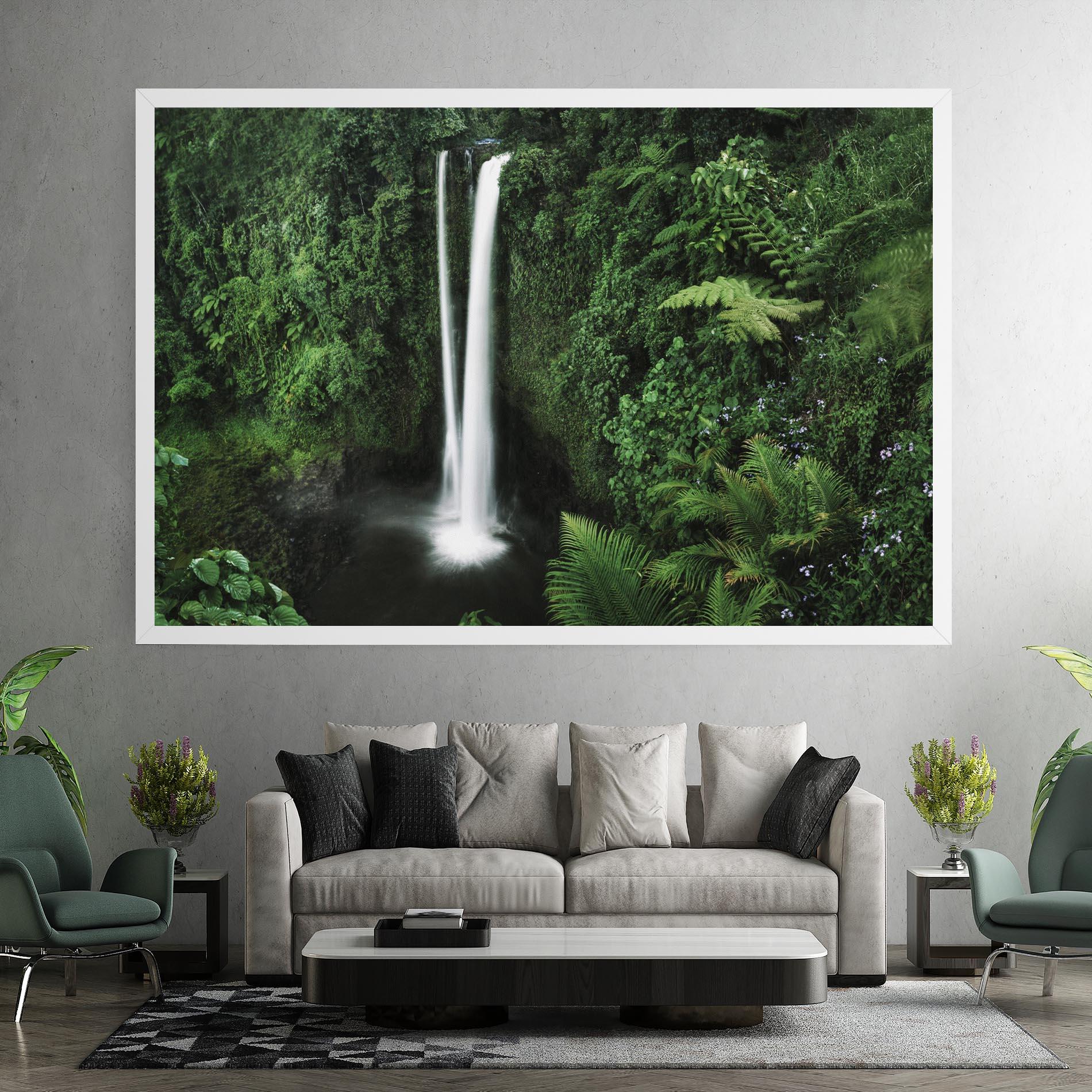 Obraz na Płótnie Green Nature Waterfall mockup 7