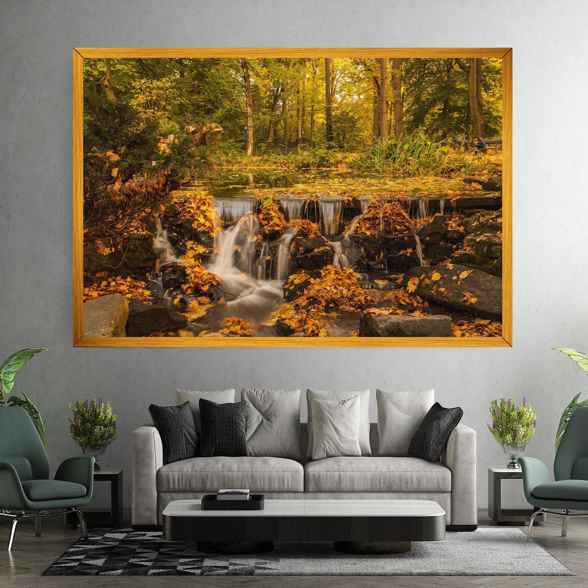 Obraz na Płótnie Autumn Pretty Waterfall mockup 7