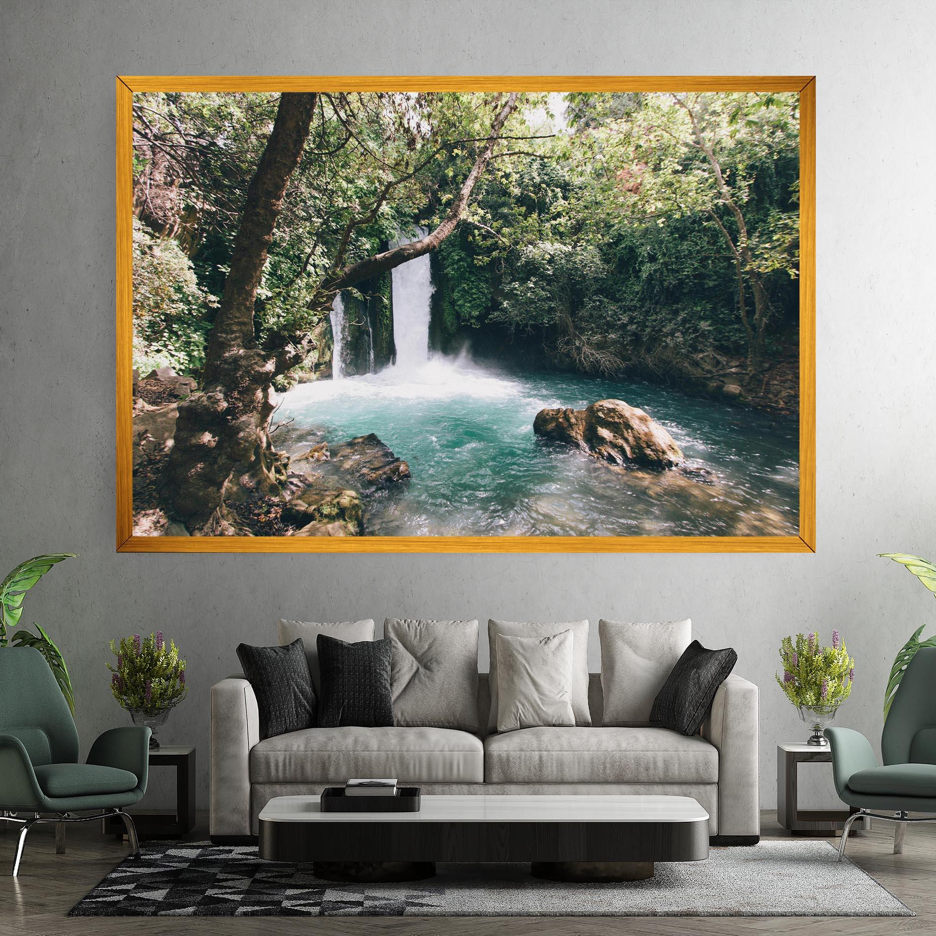 Obraz na Płótnie Beautiful Blue Waterfall mockup 7