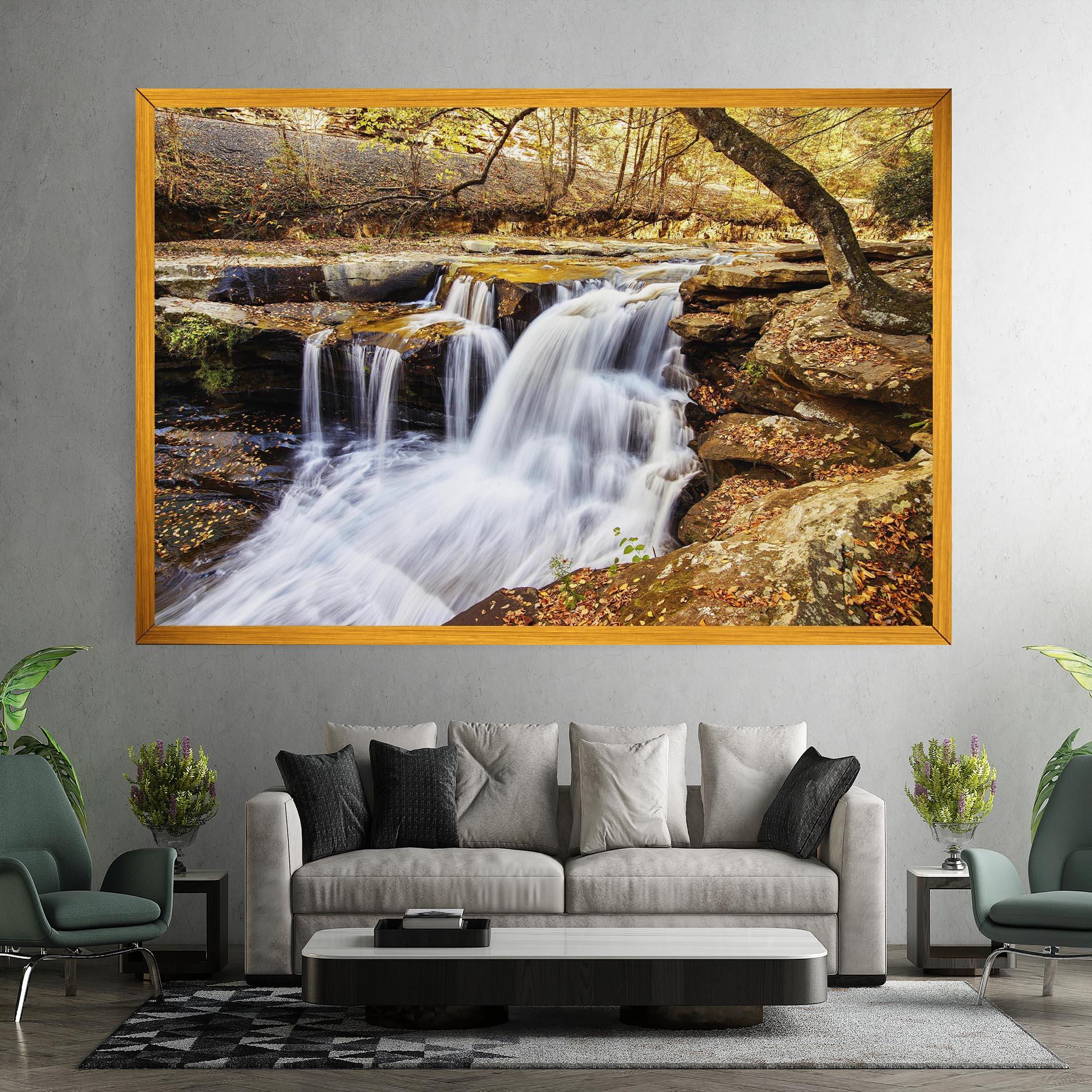Obraz na Płótnie Pretty Autumn Waterfall mockup 7