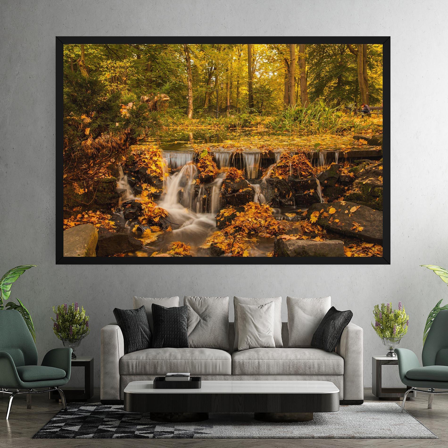 Obraz na Płótnie Autumn Pretty Waterfall mockup 7