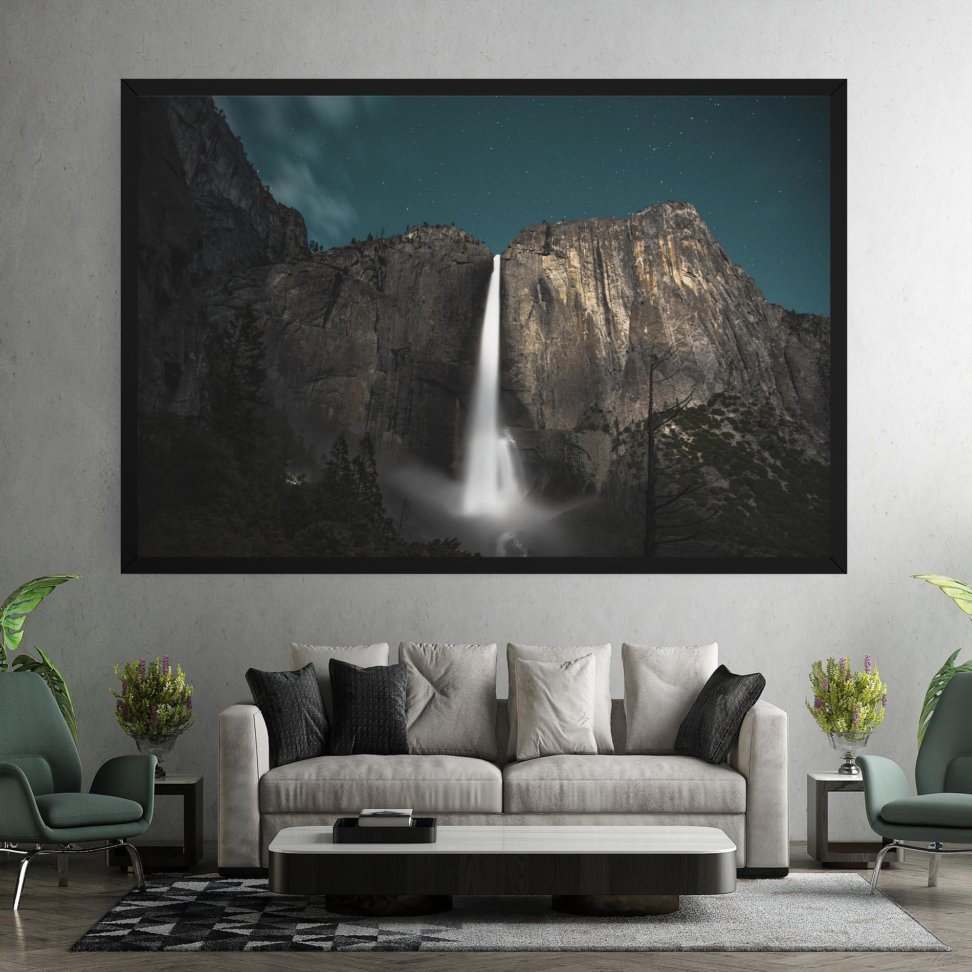 Obraz na Płótnie Dark Blue Sky Waterfall mockup 7