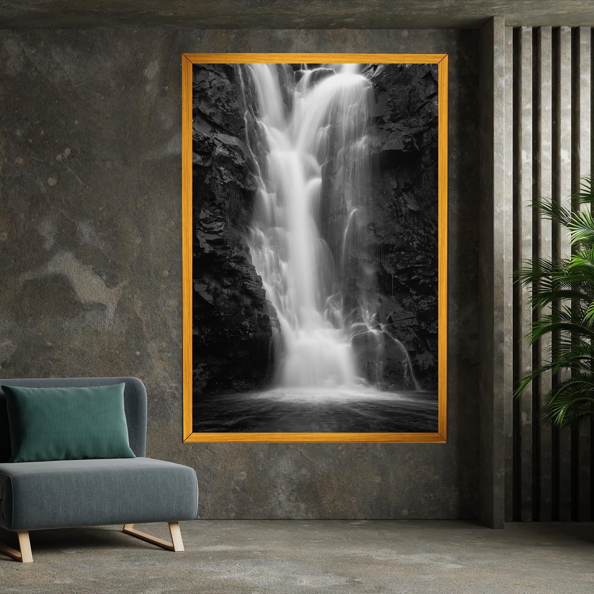 Obraz na Płótnie Black Rock Waterfall View mockup 7