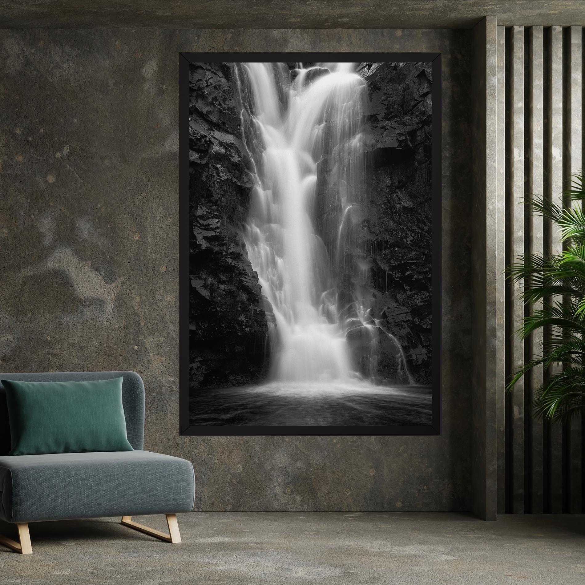 Obraz na Płótnie Black Rock Waterfall View mockup 7