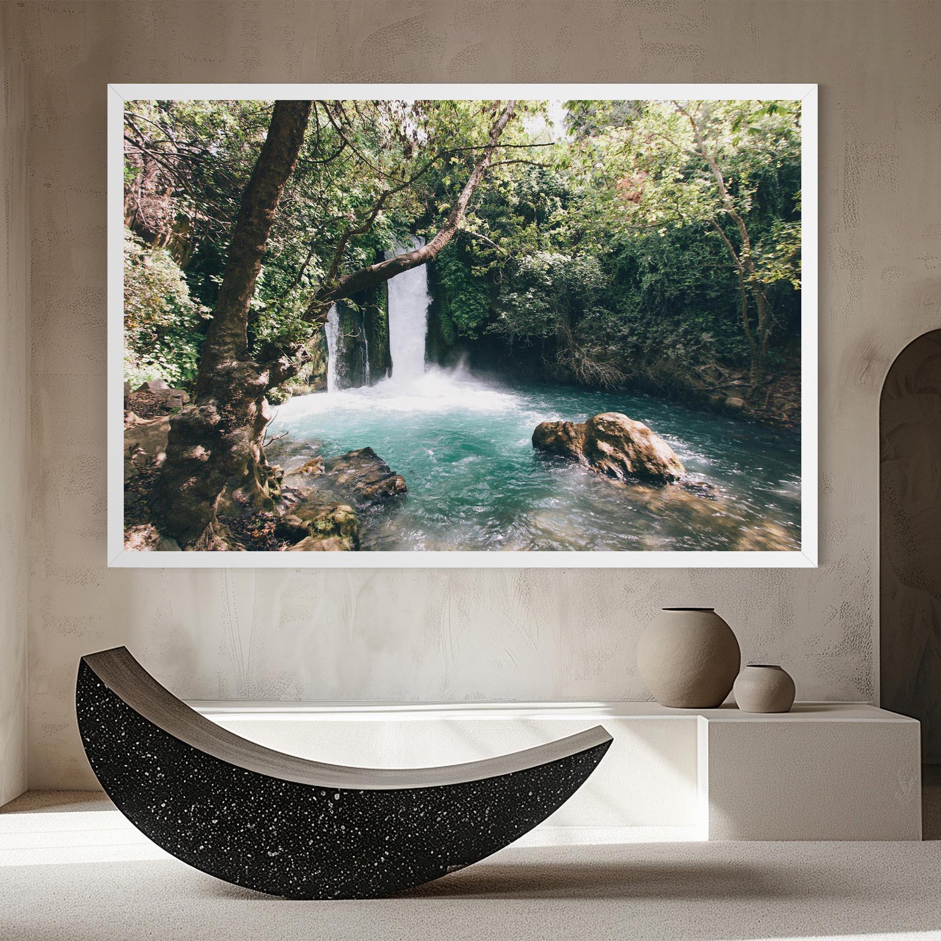 Obraz na Płótnie Beautiful Blue Waterfall mockup 8