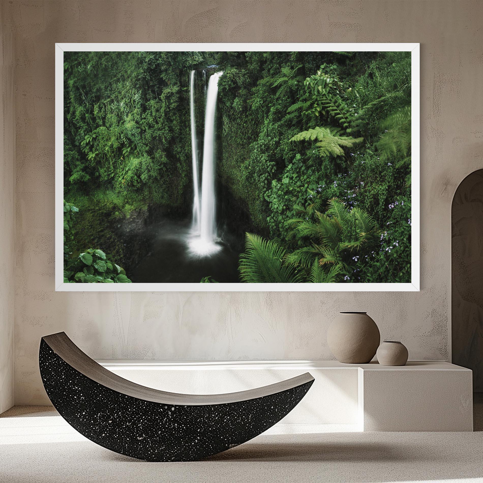Obraz na Płótnie Green Nature Waterfall mockup 8