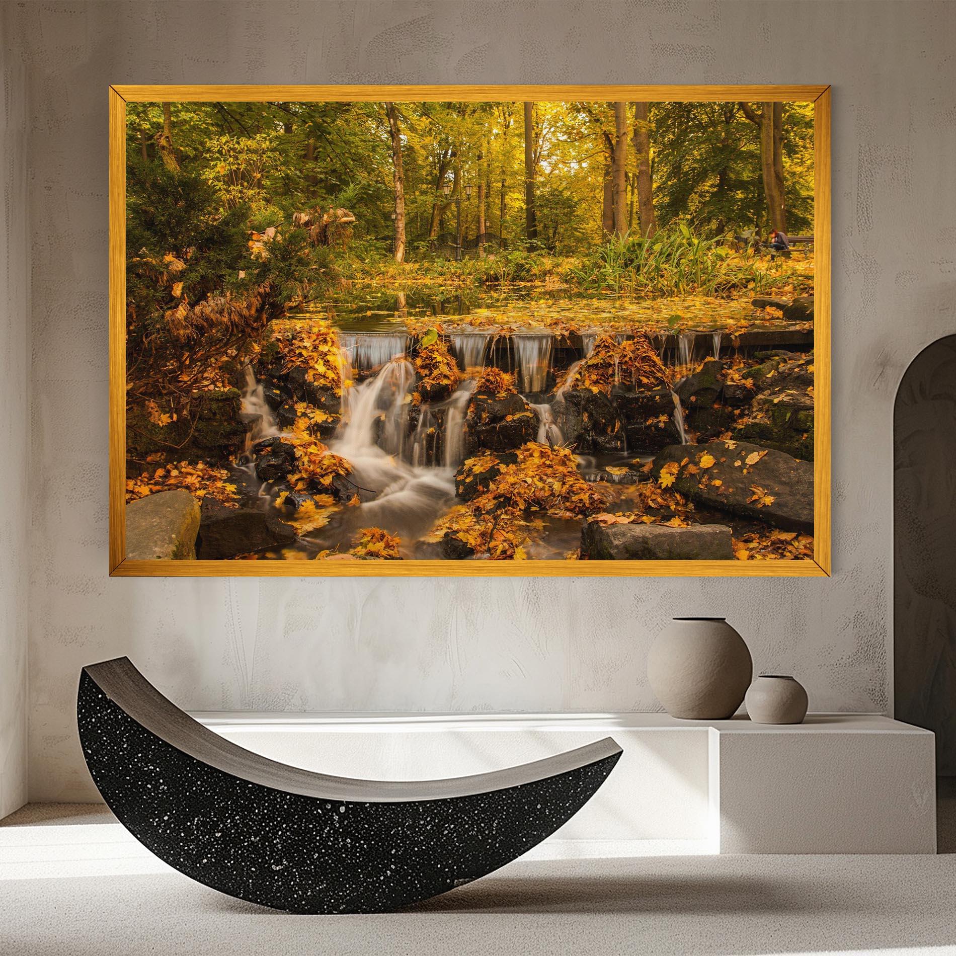 Obraz na Płótnie Autumn Pretty Waterfall mockup 8