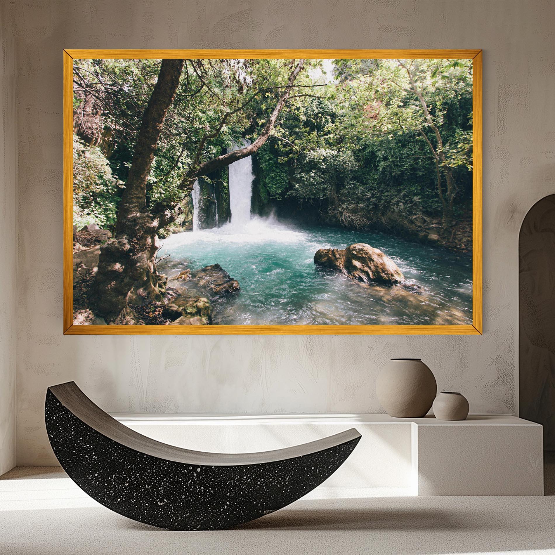 Obraz na Płótnie Beautiful Blue Waterfall mockup 8