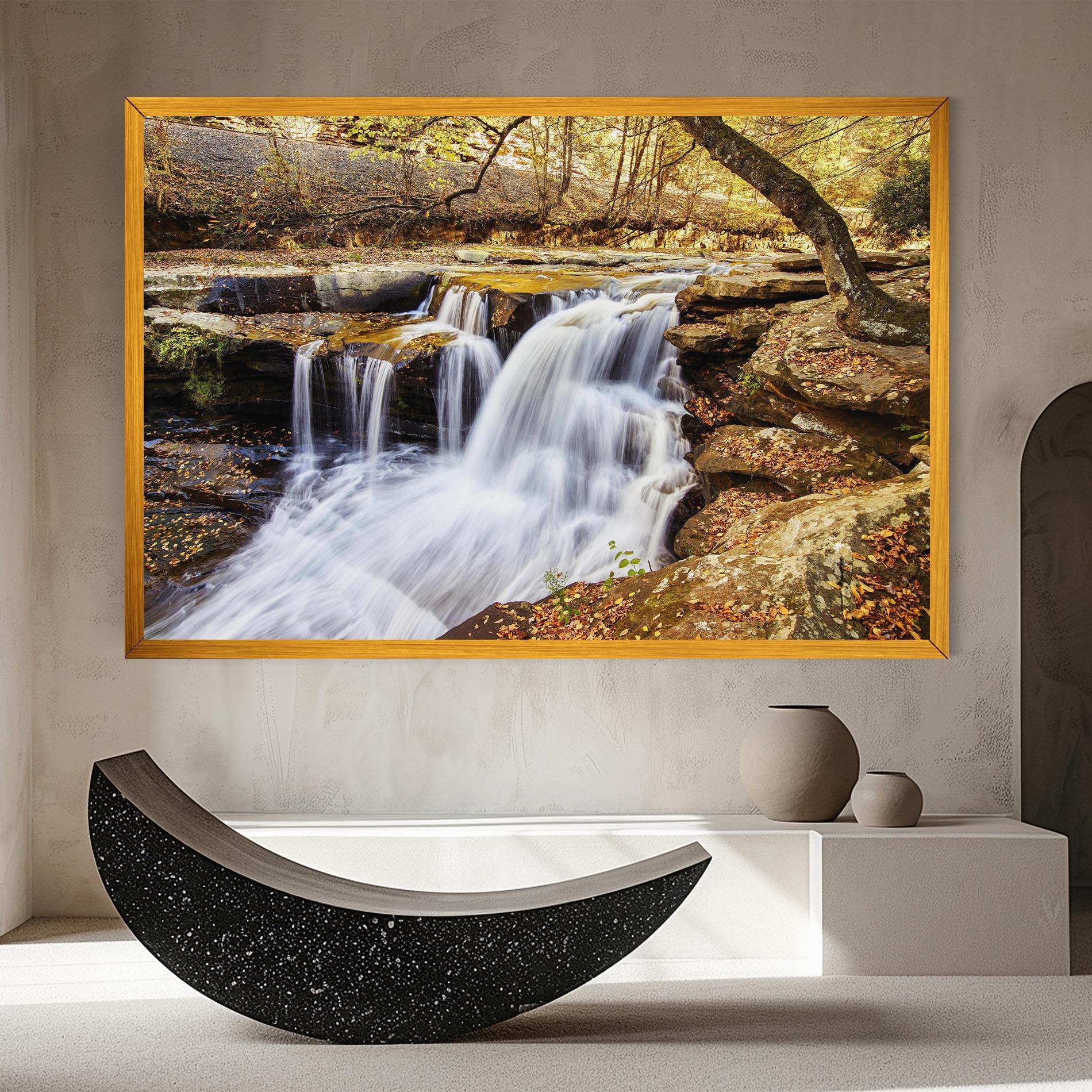 Obraz na Płótnie Pretty Autumn Waterfall mockup 8