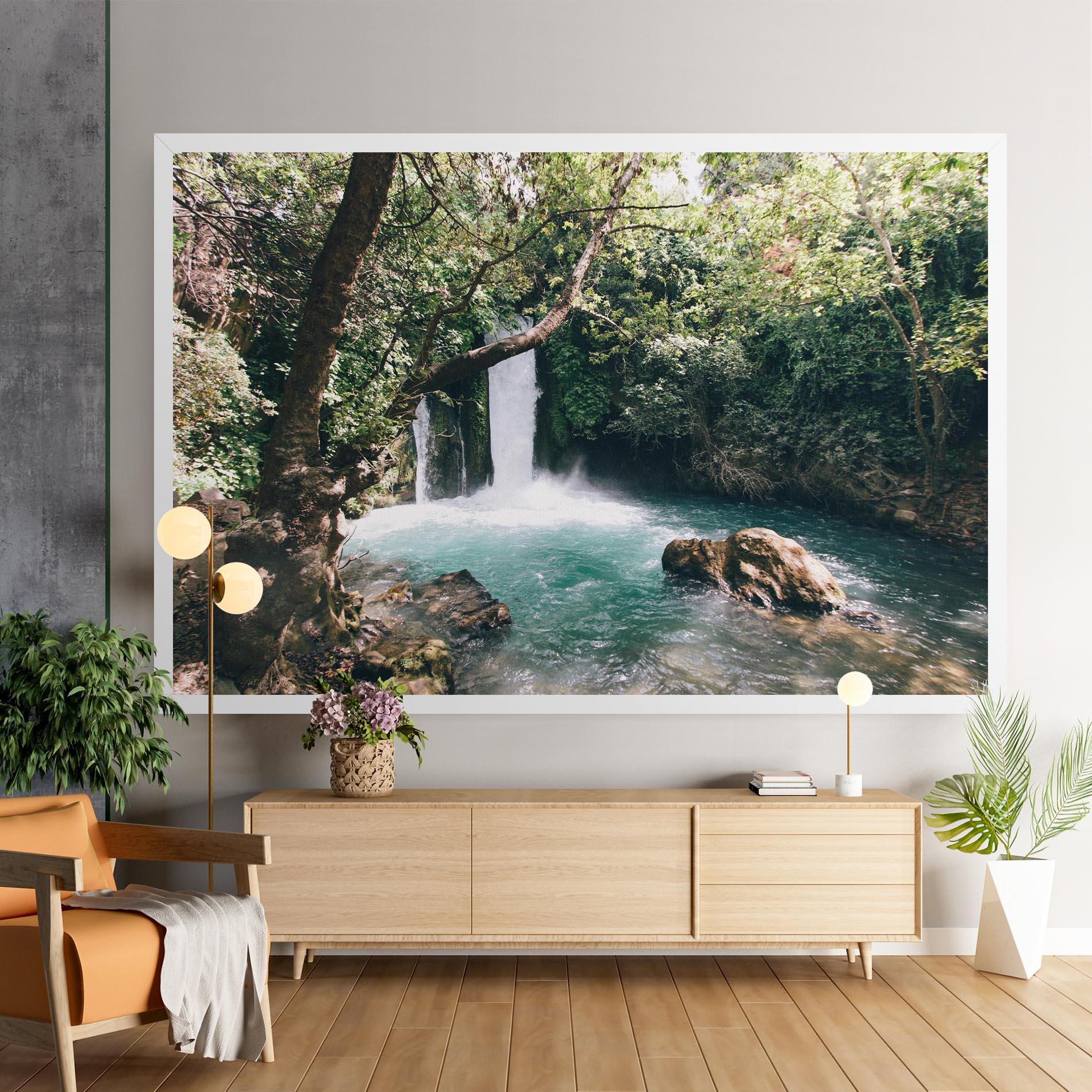 Obraz na Płótnie Beautiful Blue Waterfall mockup 9