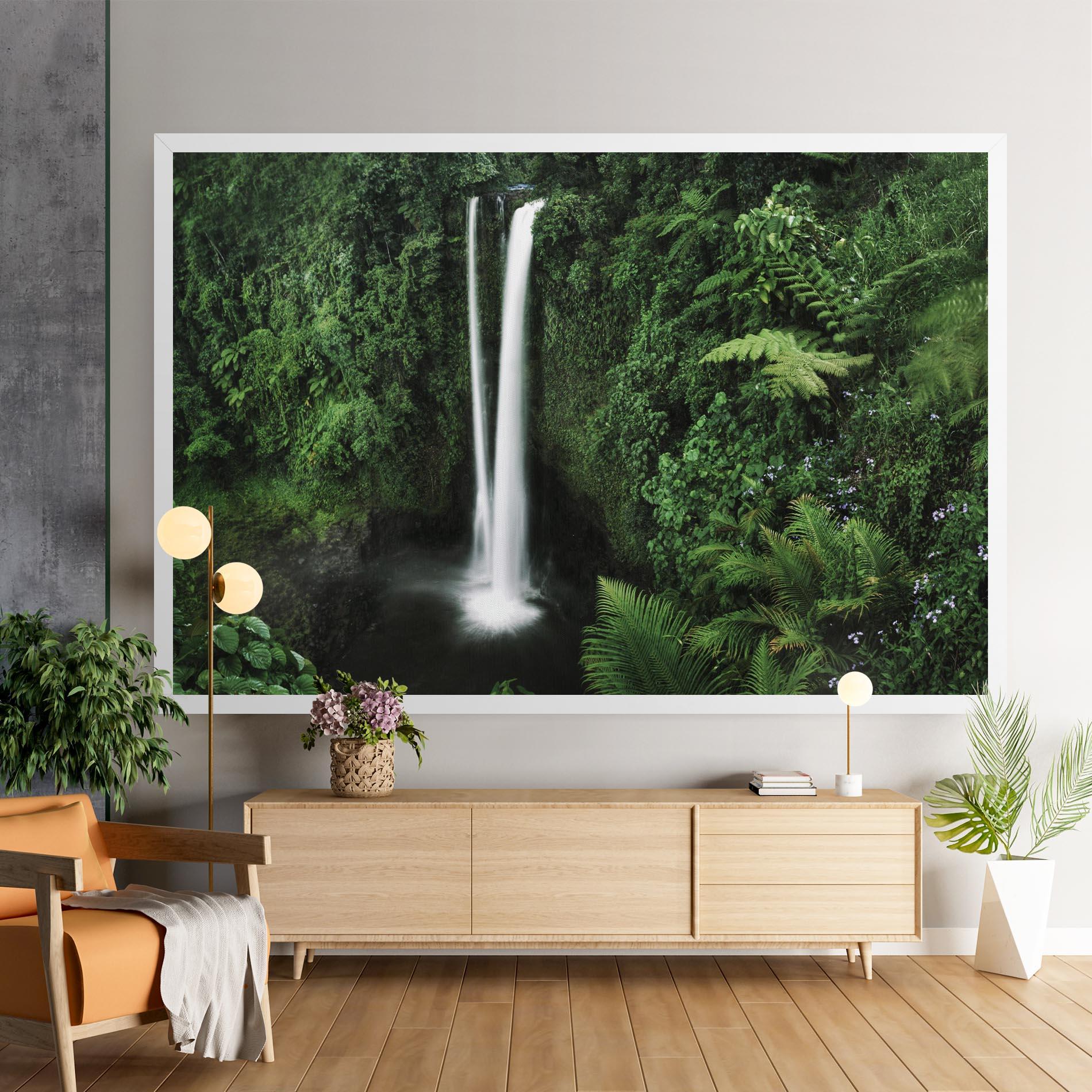 Obraz na Płótnie Green Nature Waterfall mockup 9