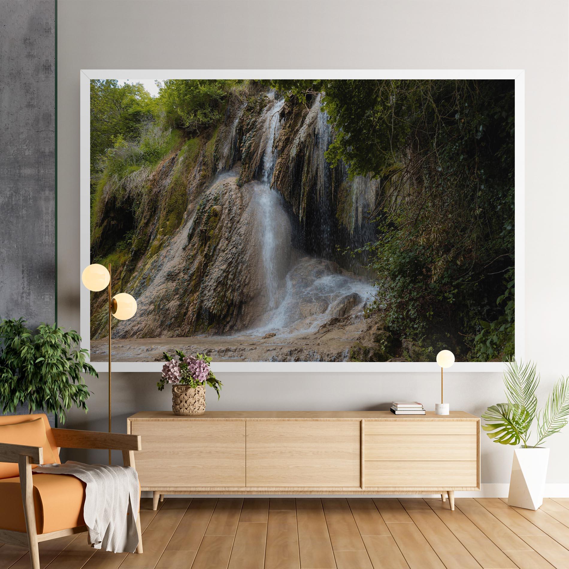 Obraz na Płótnie Pretty Waterfall Forest mockup 9