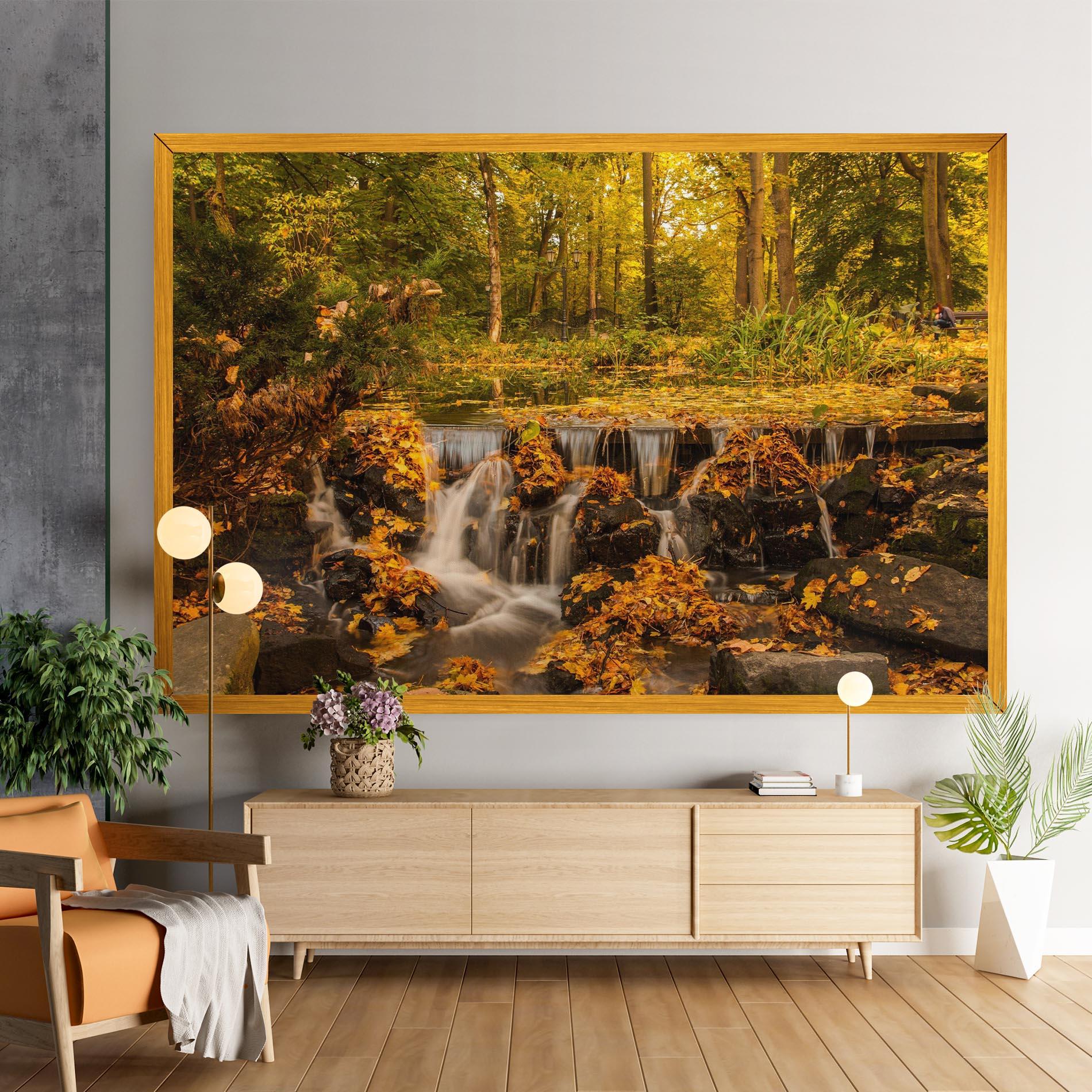 Obraz na Płótnie Autumn Pretty Waterfall mockup 9