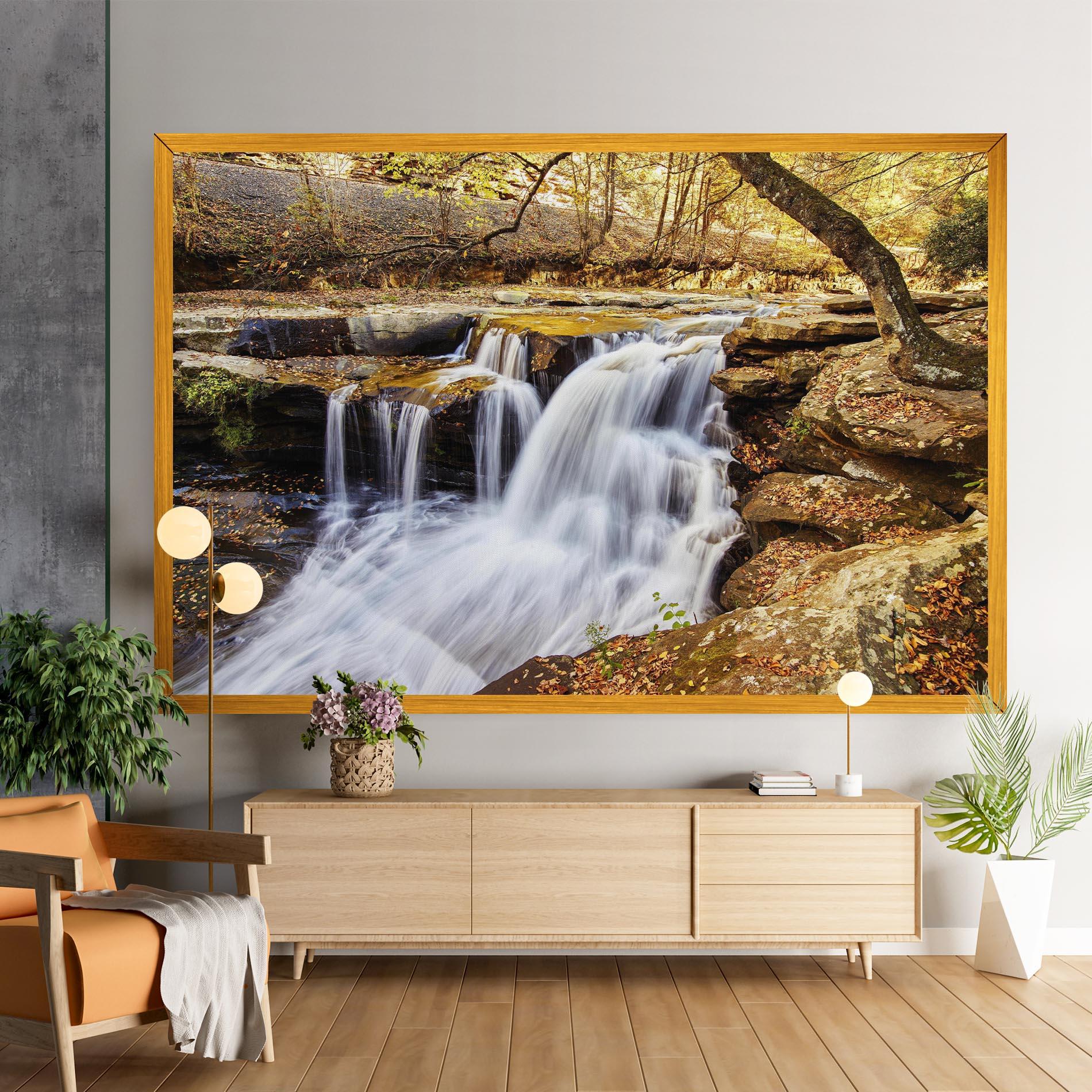 Obraz na Płótnie Pretty Autumn Waterfall mockup 9