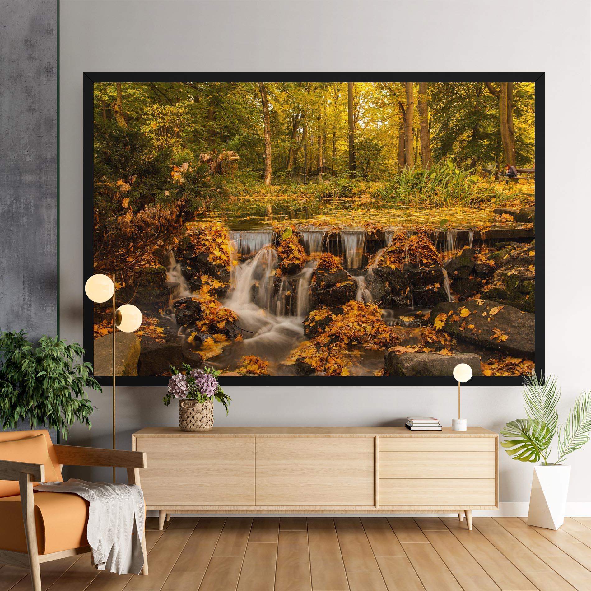 Obraz na Płótnie Autumn Pretty Waterfall mockup 9