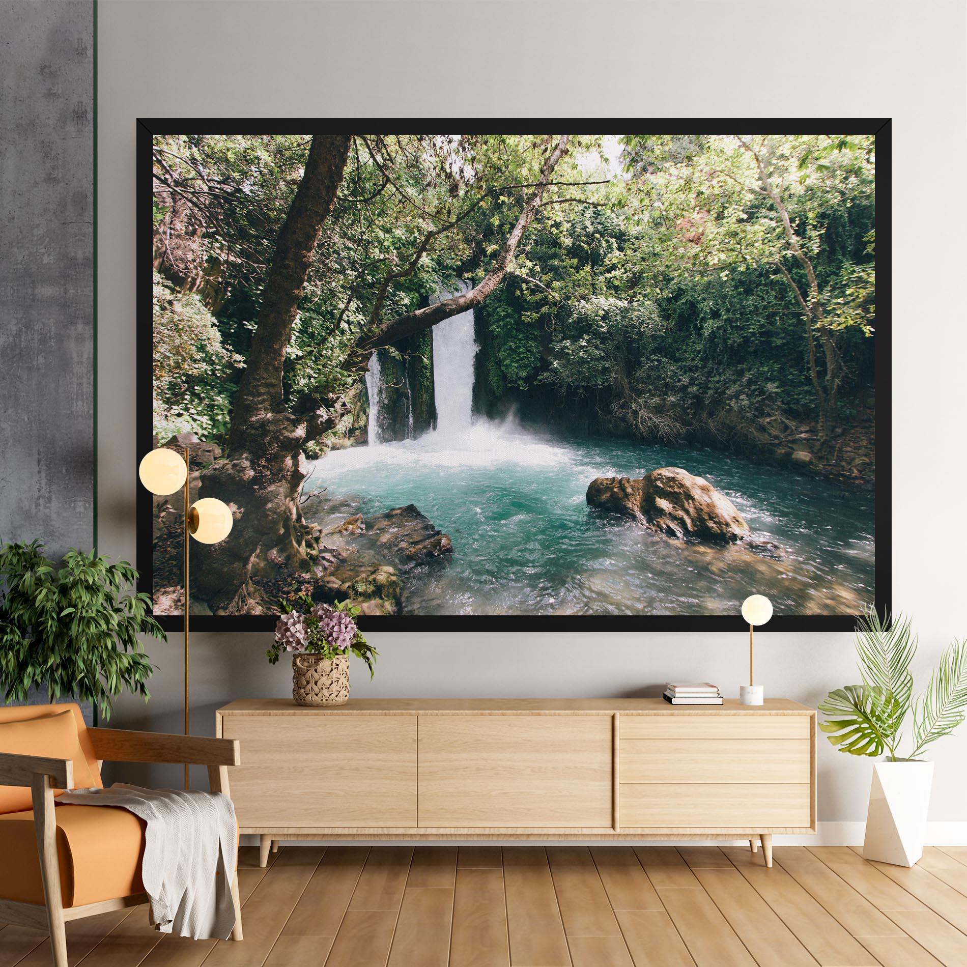Obraz na Płótnie Beautiful Blue Waterfall mockup 9