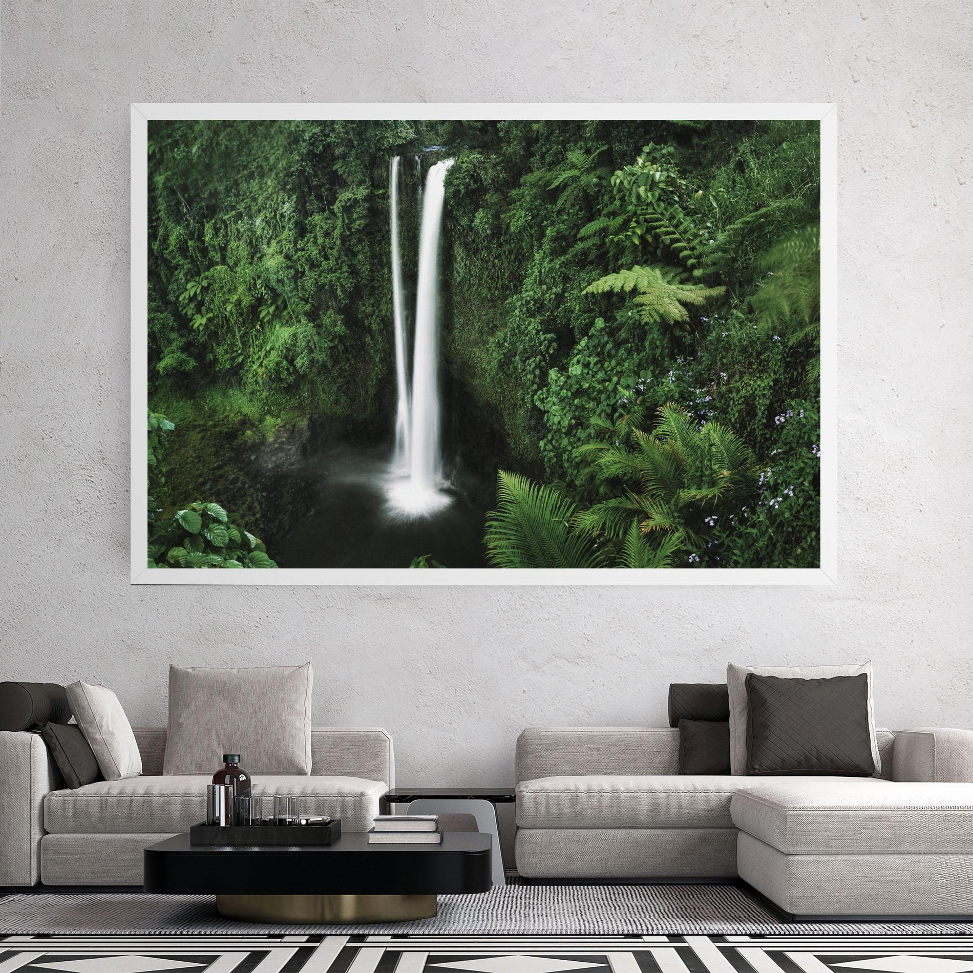 Obraz na Płótnie Green Nature Waterfall mockup 2