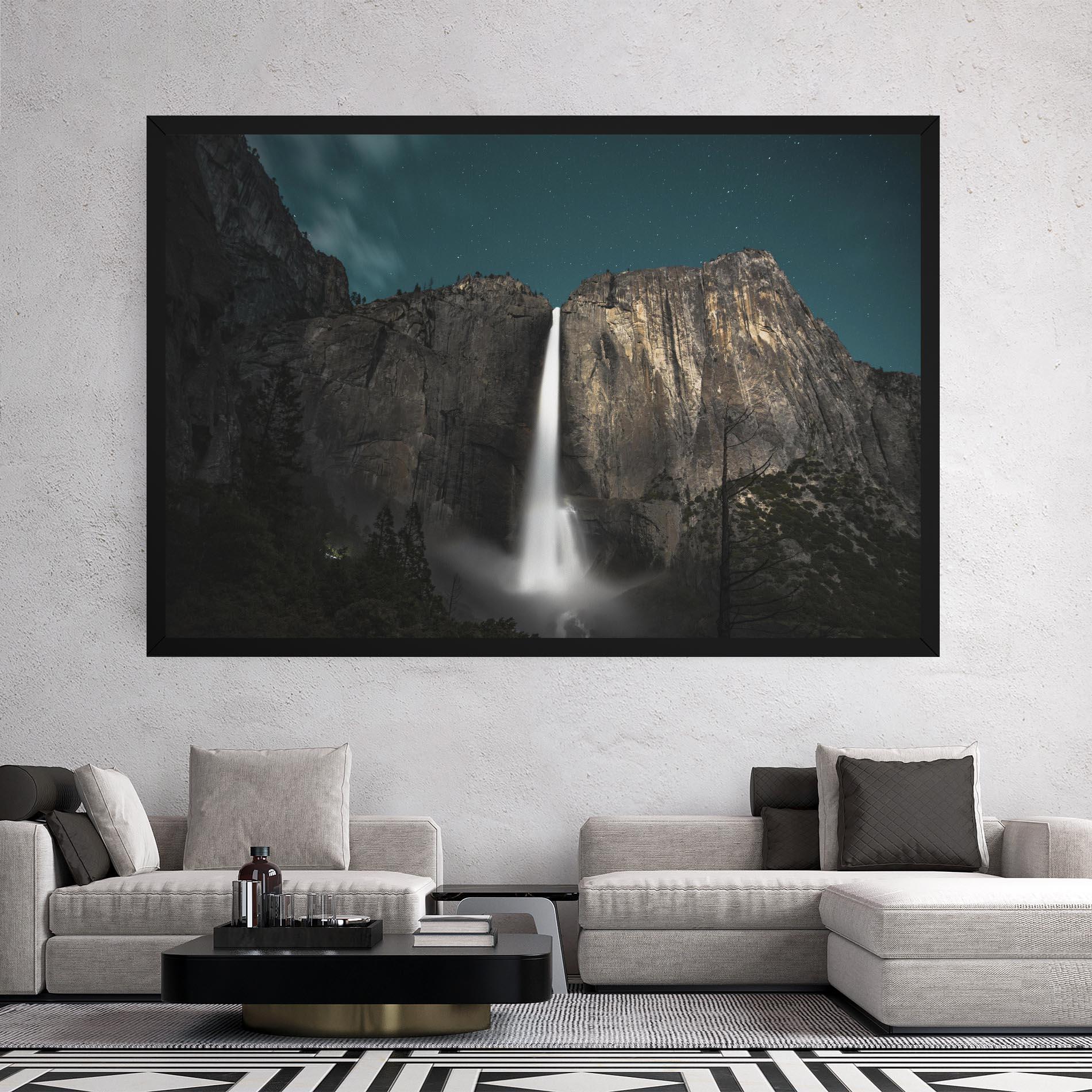 Obraz na Płótnie Dark Blue Sky Waterfall mockup 2