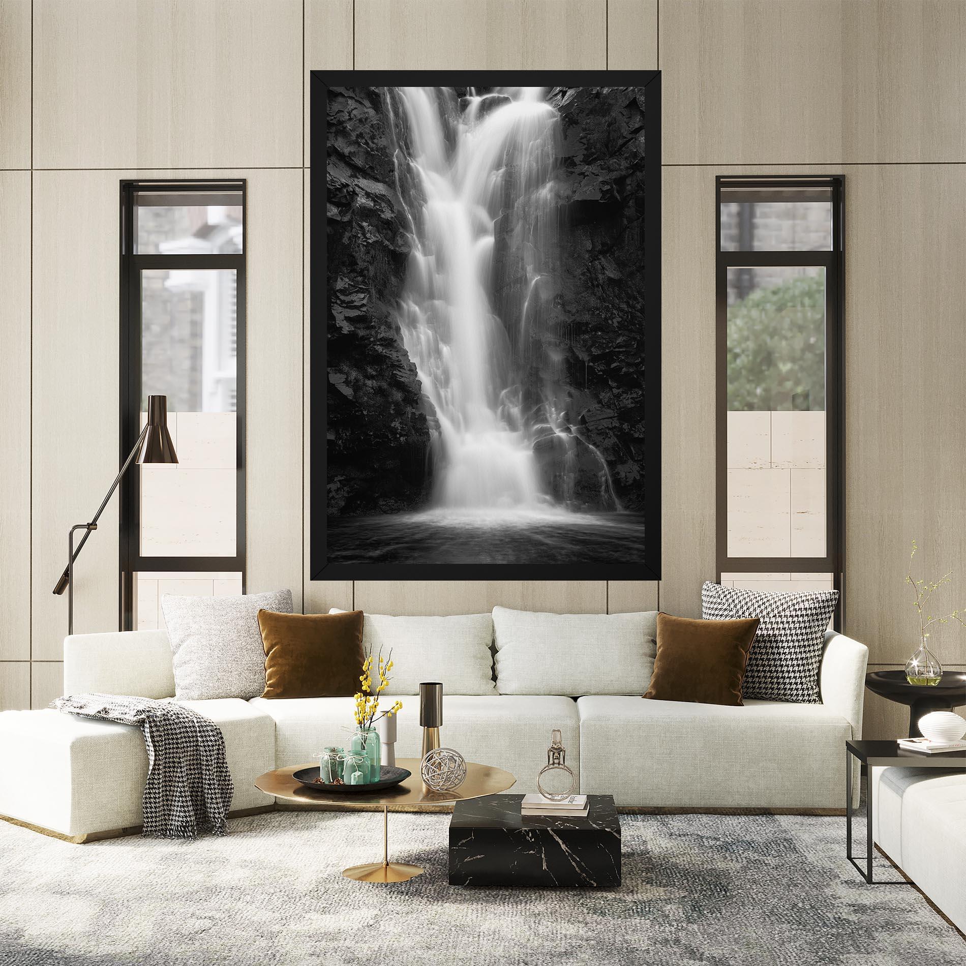 Obraz na Płótnie Black Rock Waterfall View mockup 2