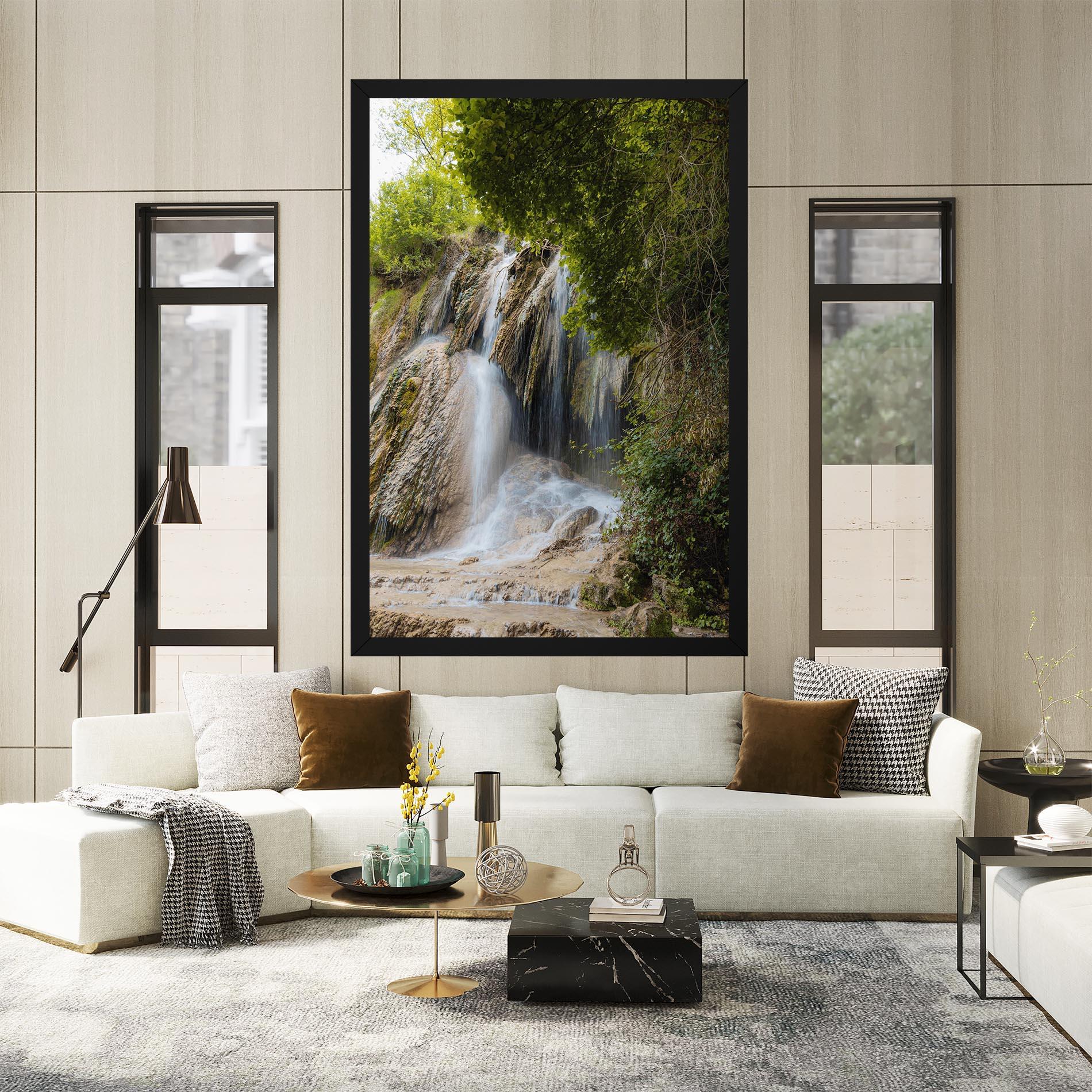 Obraz na Płótnie Forest Waterfall View mockup 2