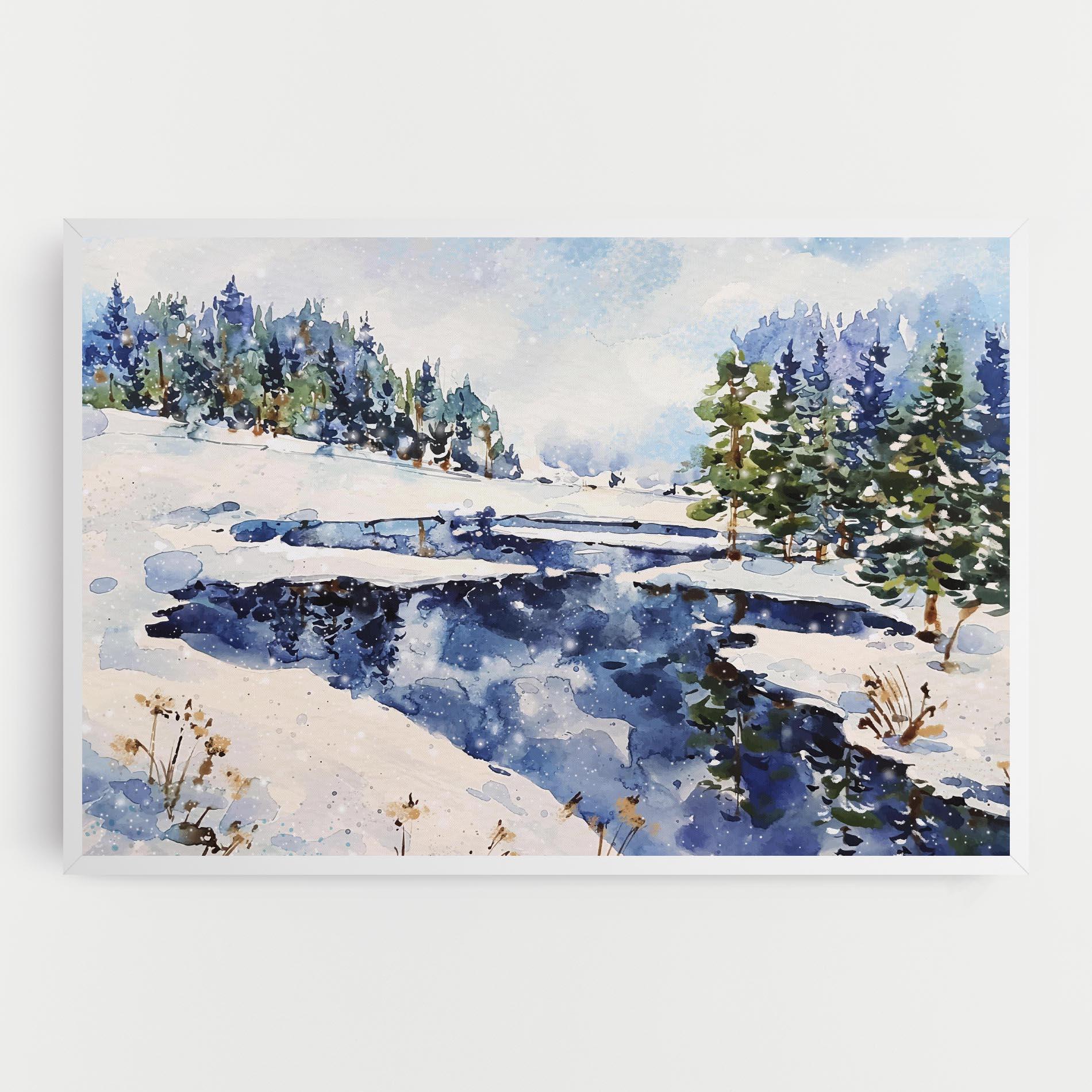 Obraz na Płótnie Winter Painting mockup 0