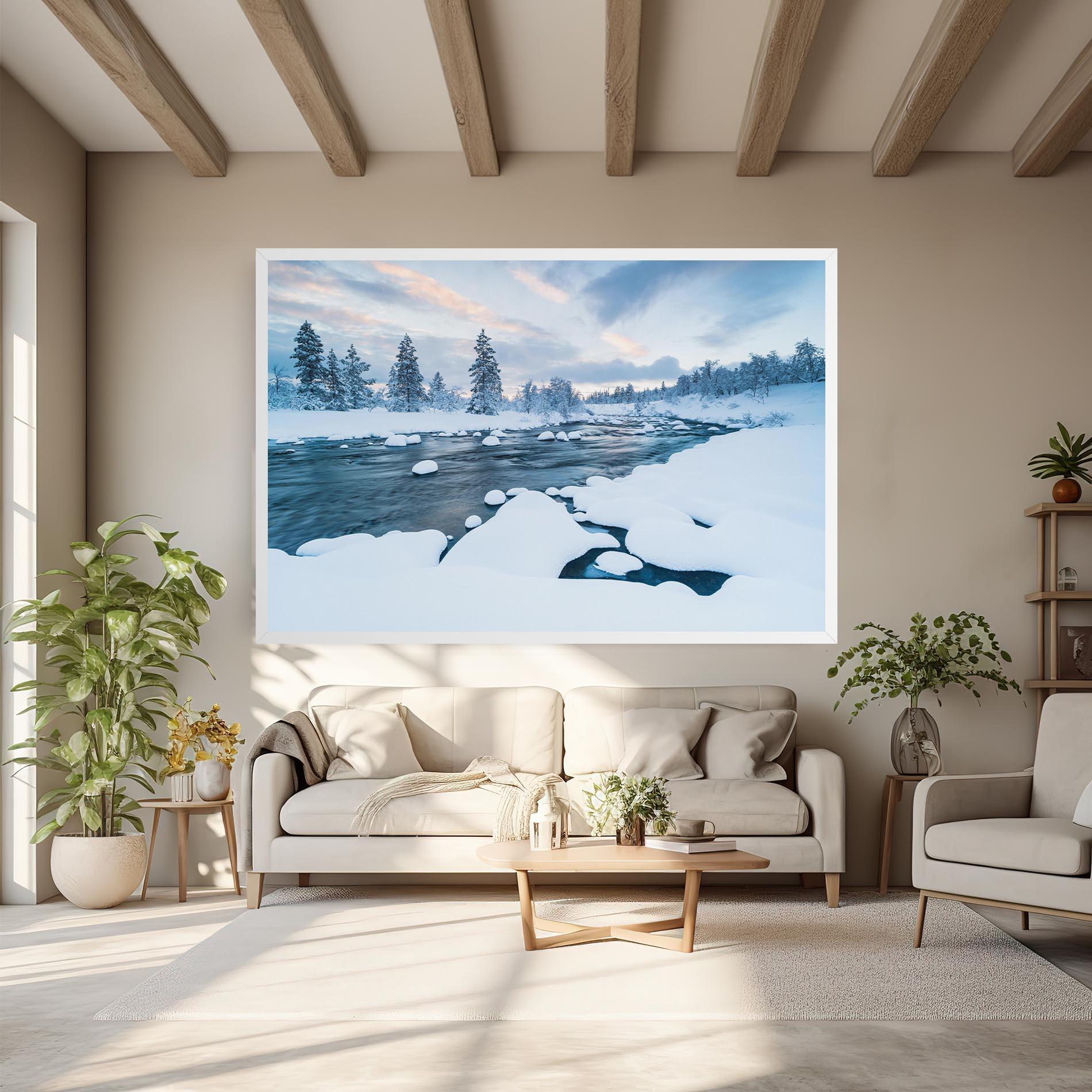 Obraz na Płótnie Winter River mockup 6