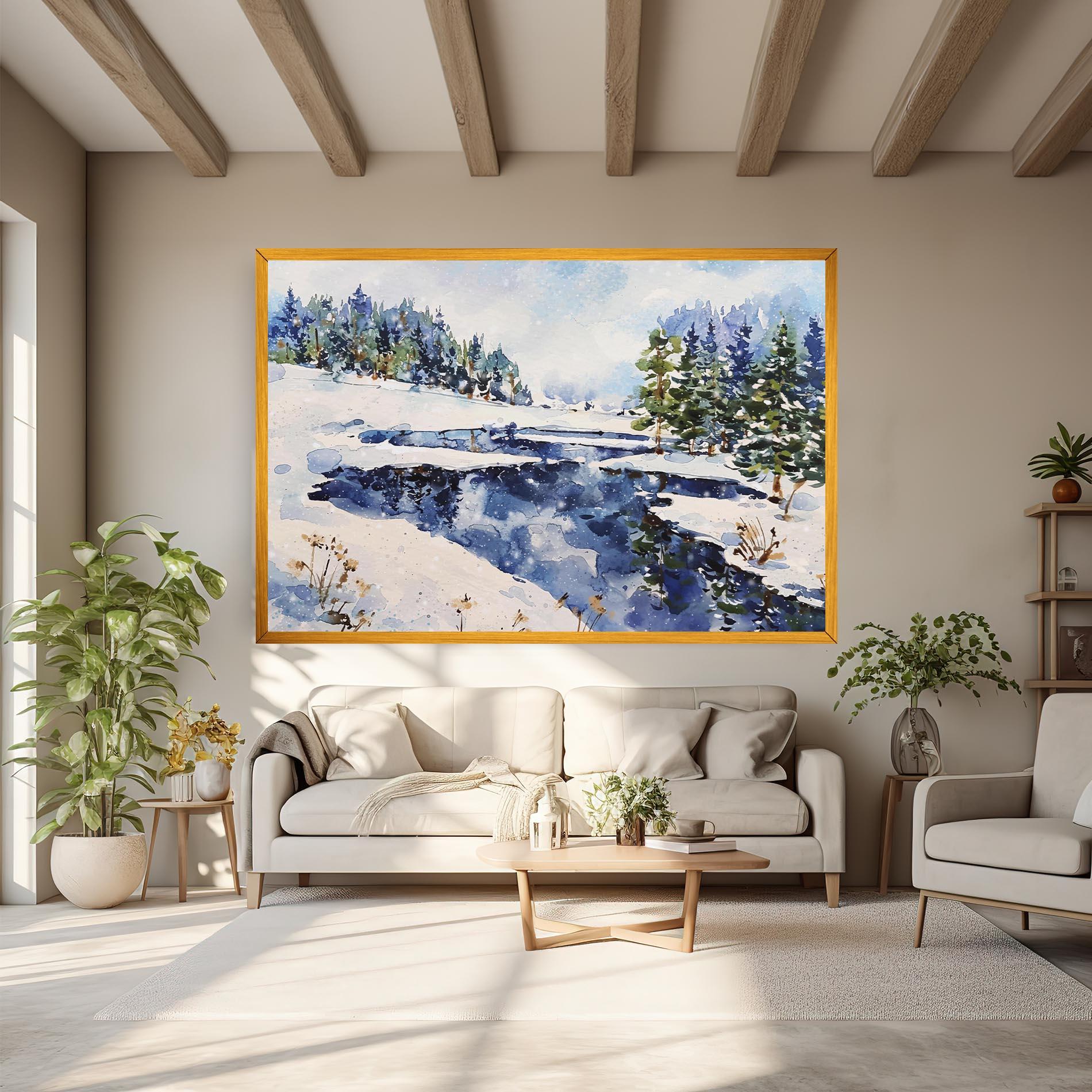 Obraz na Płótnie Winter Painting mockup 6