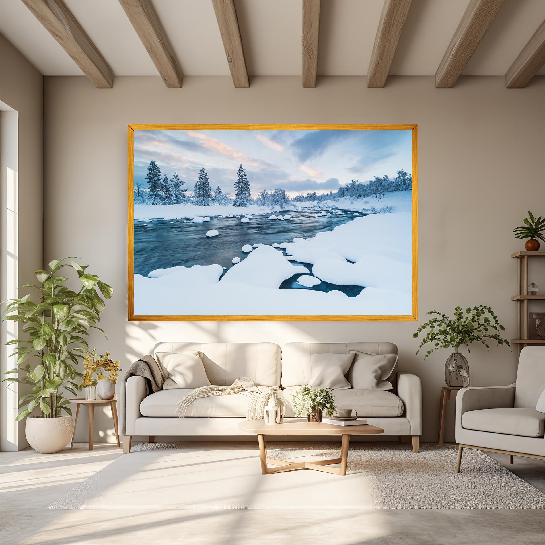Obraz na Płótnie Winter River mockup 6