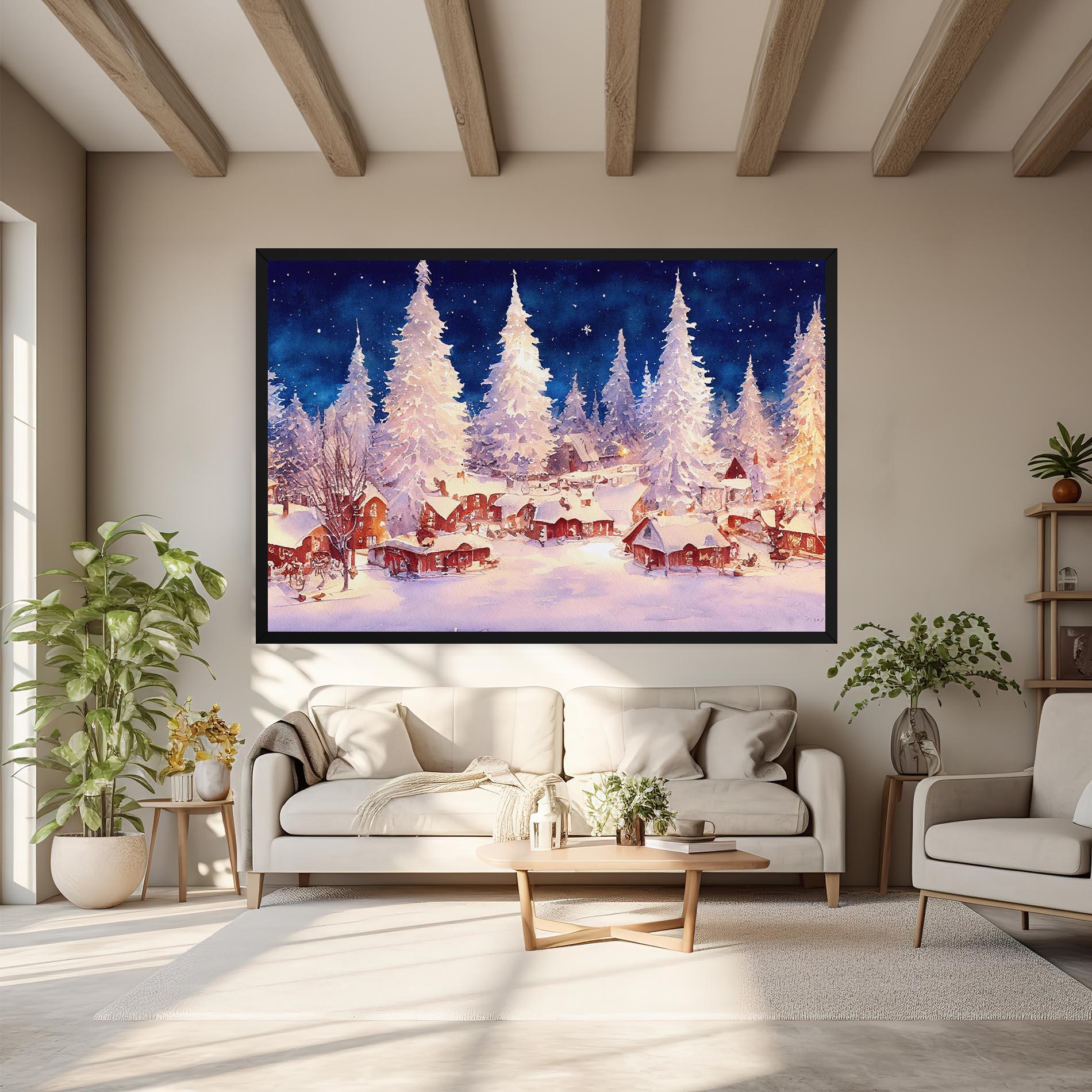 Obraz na Płótnie Snow Falling Painting mockup 6