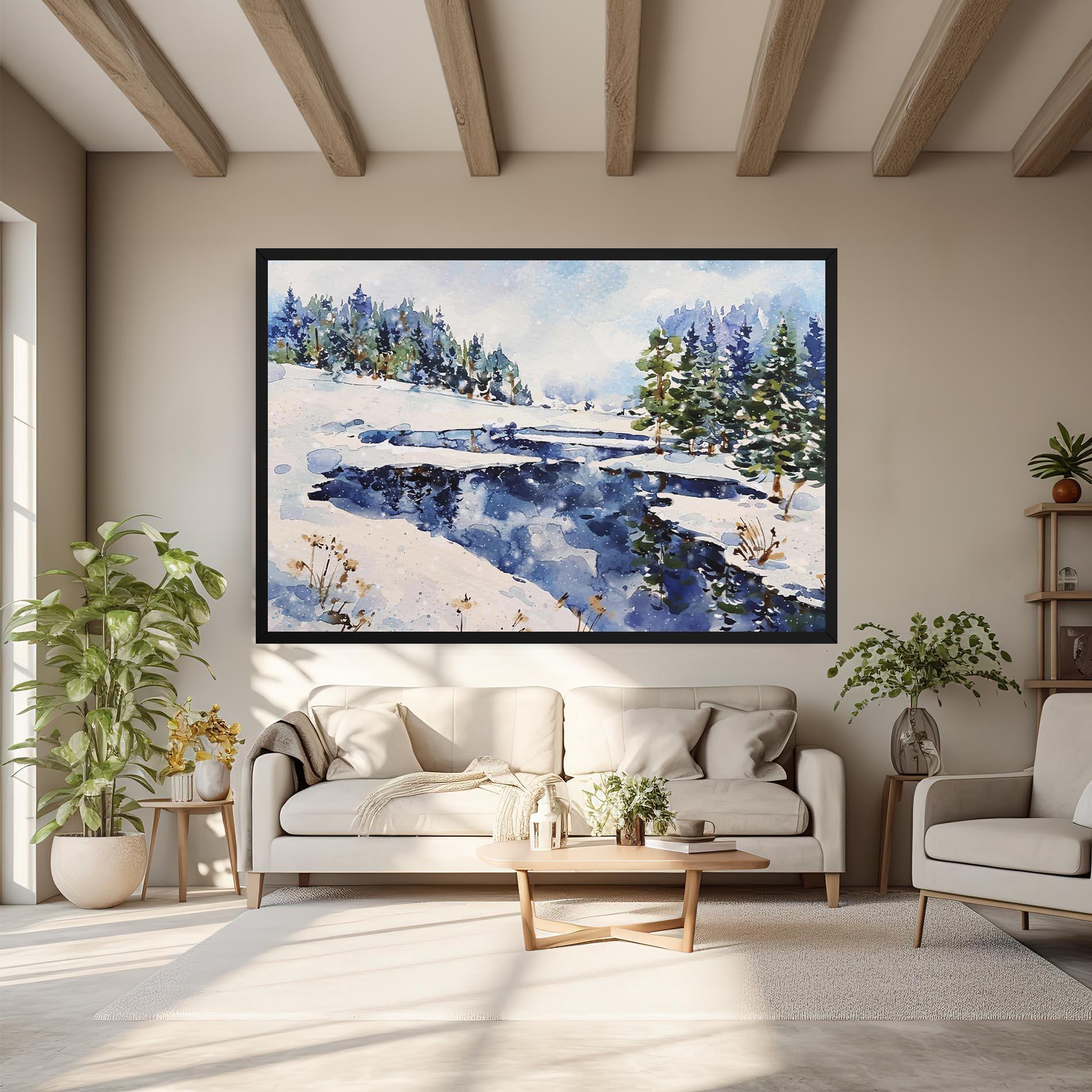 Obraz na Płótnie Winter Painting mockup 6