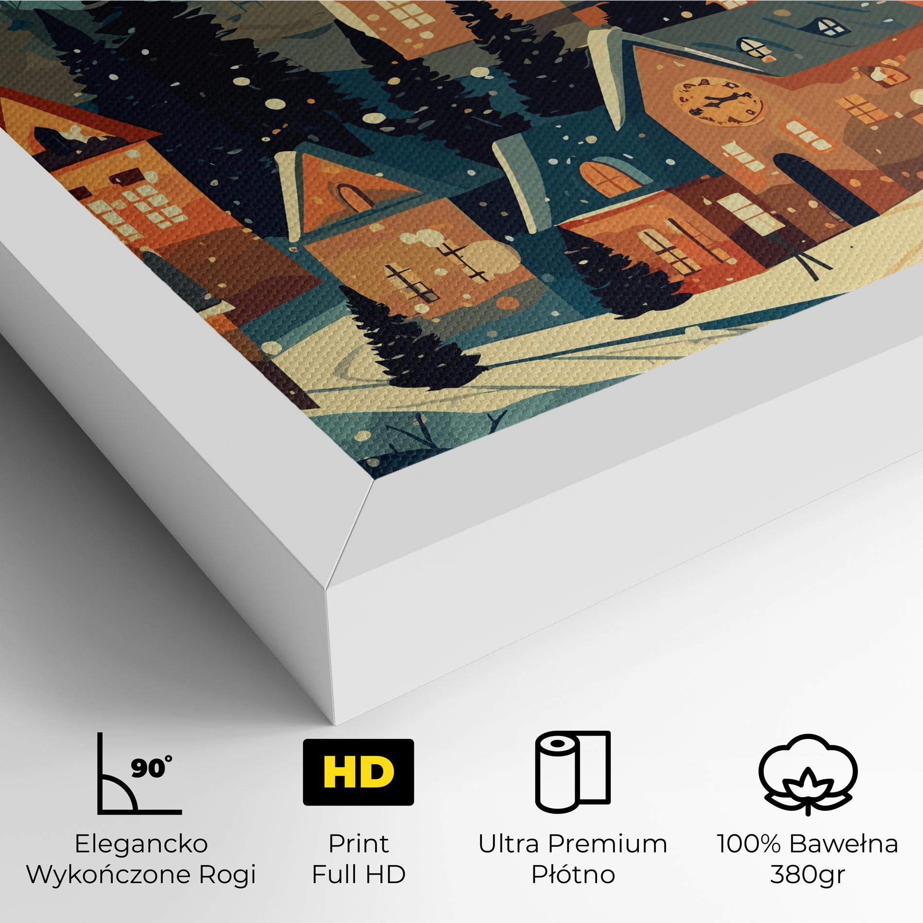 Obraz na Płótnie Winter View Houses mockup 4