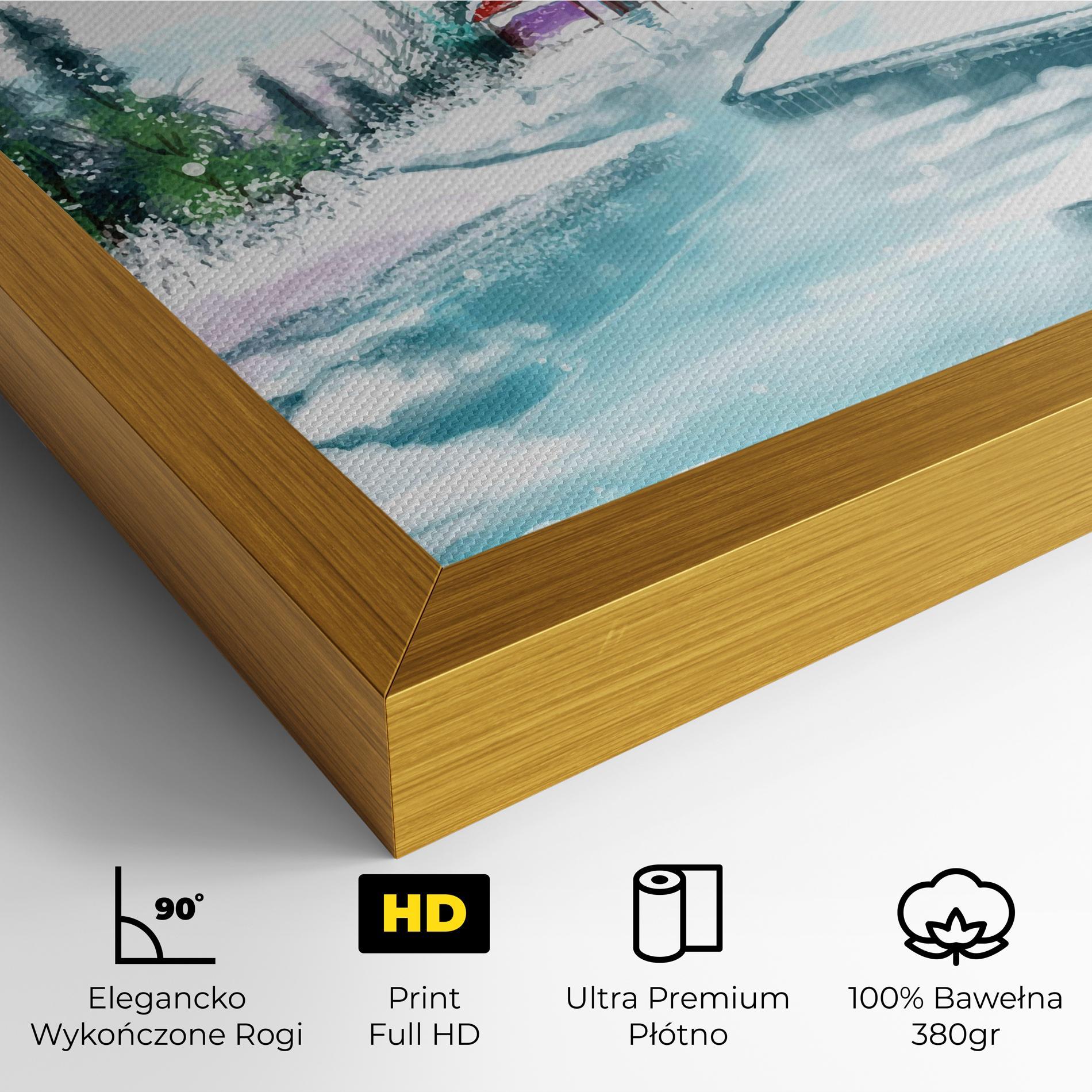 Obraz na Płótnie Purple House Winter mockup 4