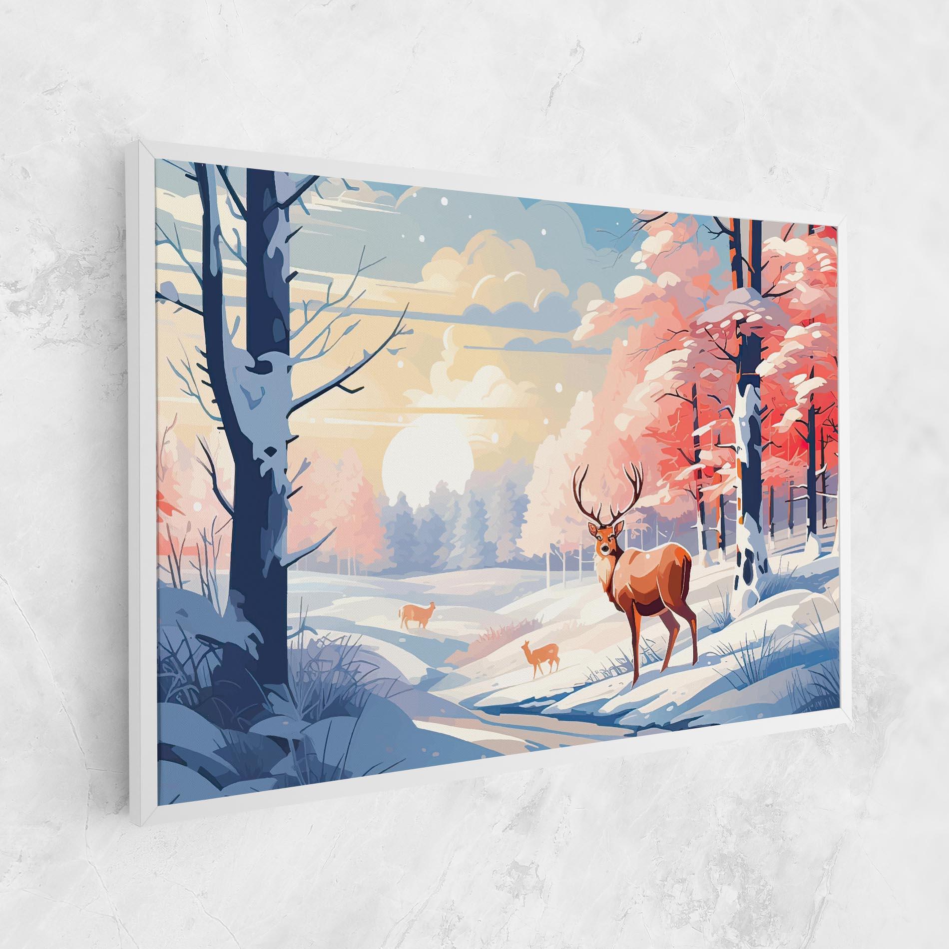 Obraz na Płótnie Winter Deer Art mockup 1