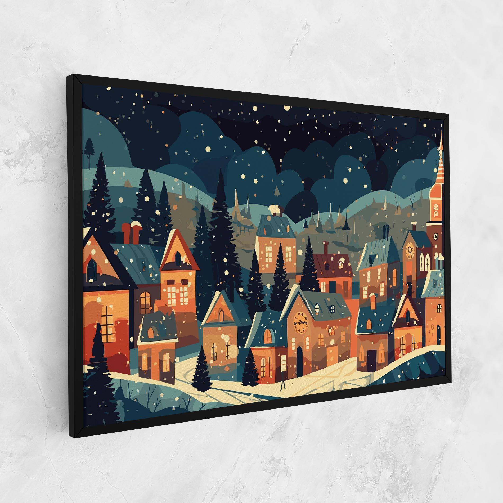 Obraz na Płótnie Winter View Houses mockup 1