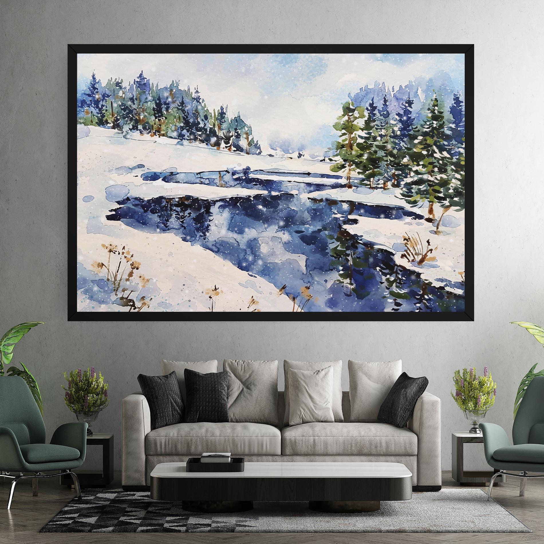 Obraz na Płótnie Winter Painting mockup 7