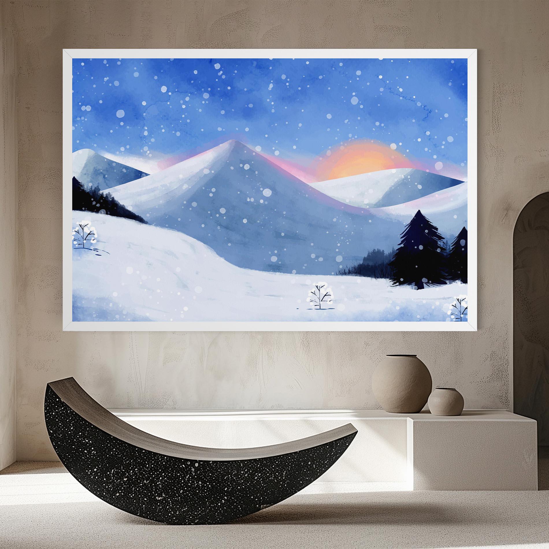 Obraz na Płótnie Mountain Snow Art mockup 8